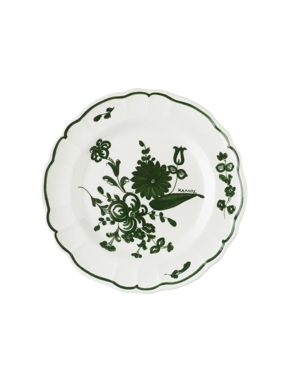 SET OF TWO COPPER FLOWERS DESSERT PLATES