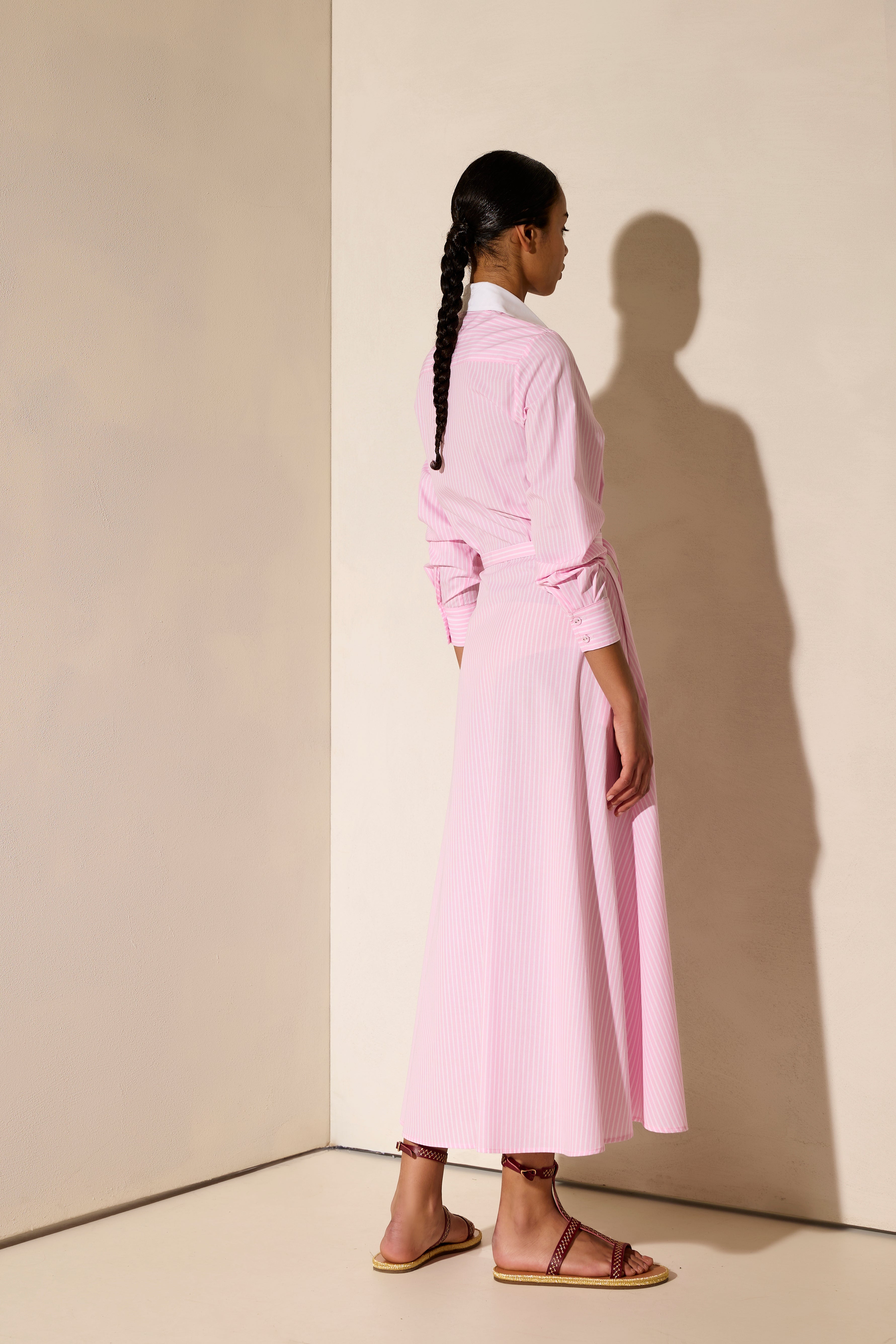 EFTERPI CUT EMBROIDERED LONG SHIRT DRESS