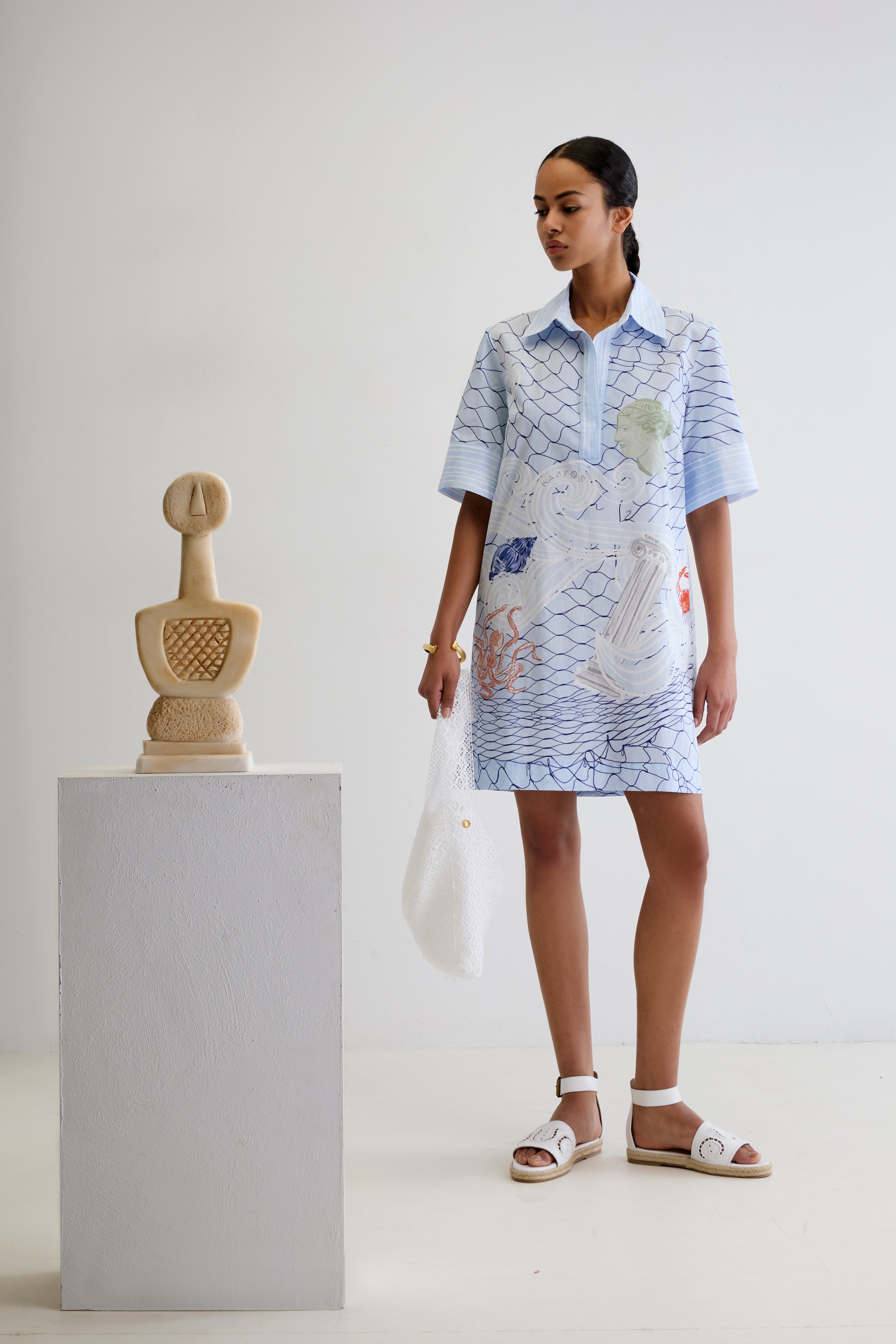 AEGEAN MYTH MINI SHIRT DRESS