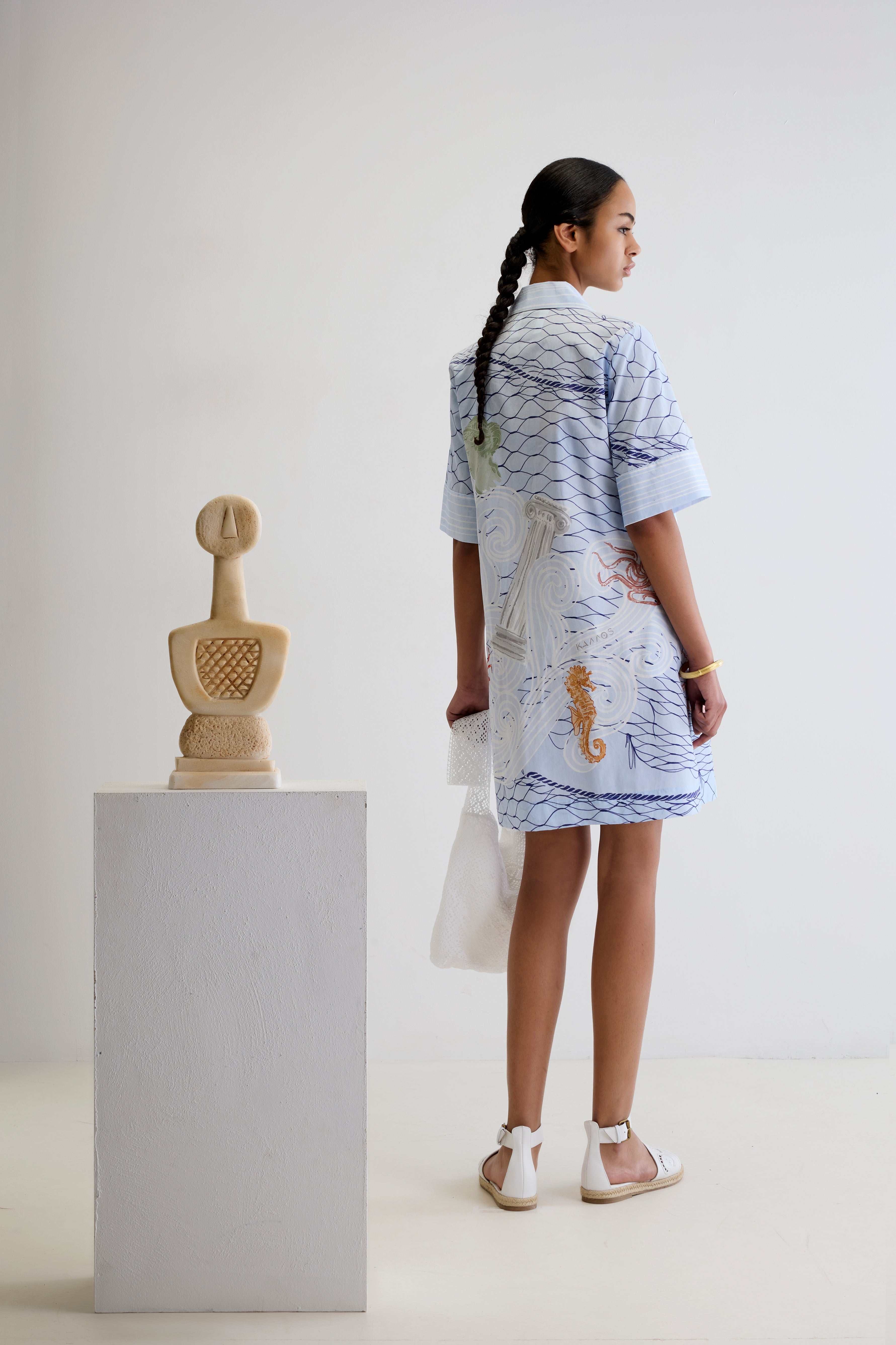AEGEAN MYTH MINI SHIRT DRESS