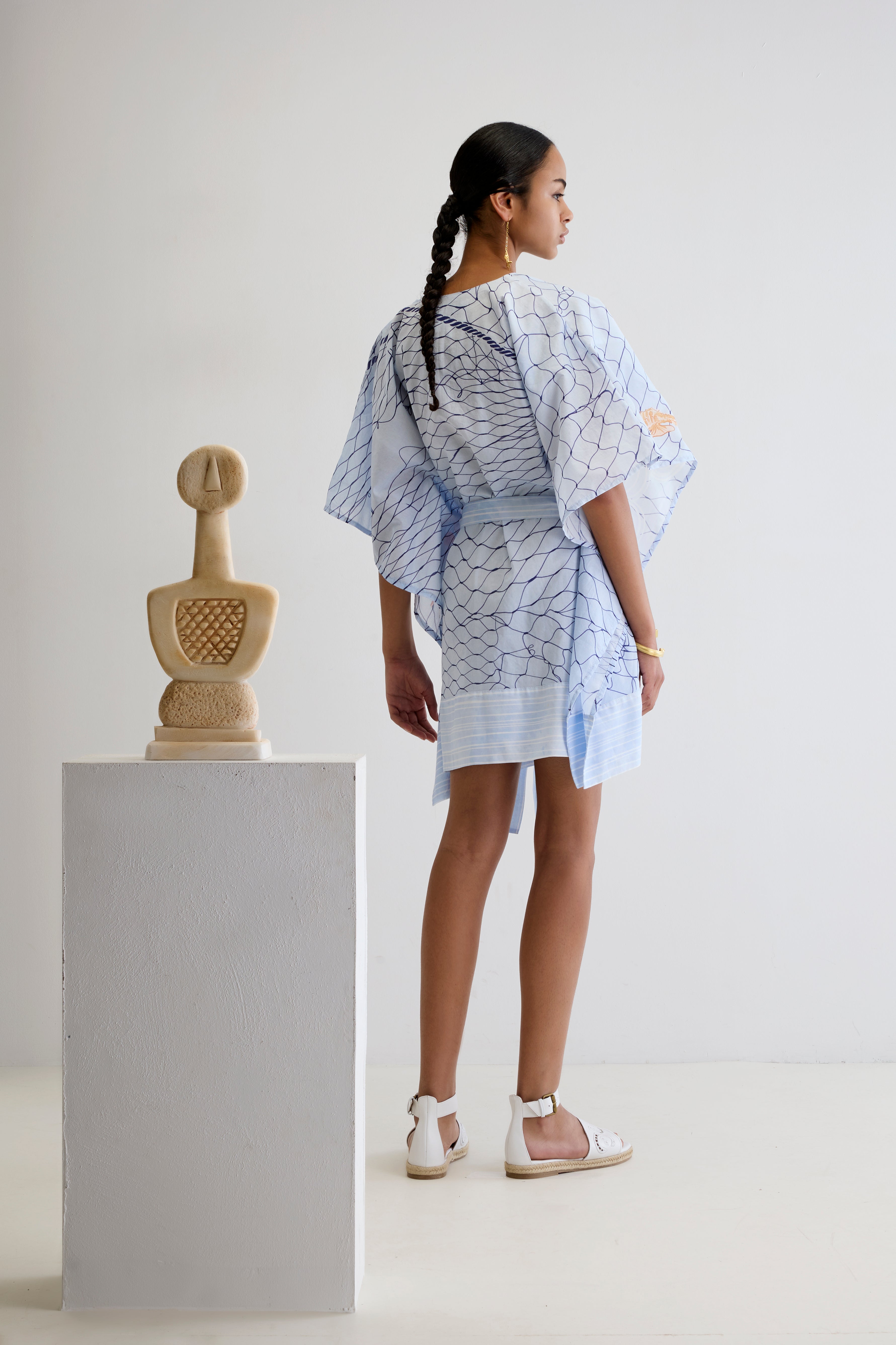 AEGEAN MYTH BELTED MINI KAFTAN