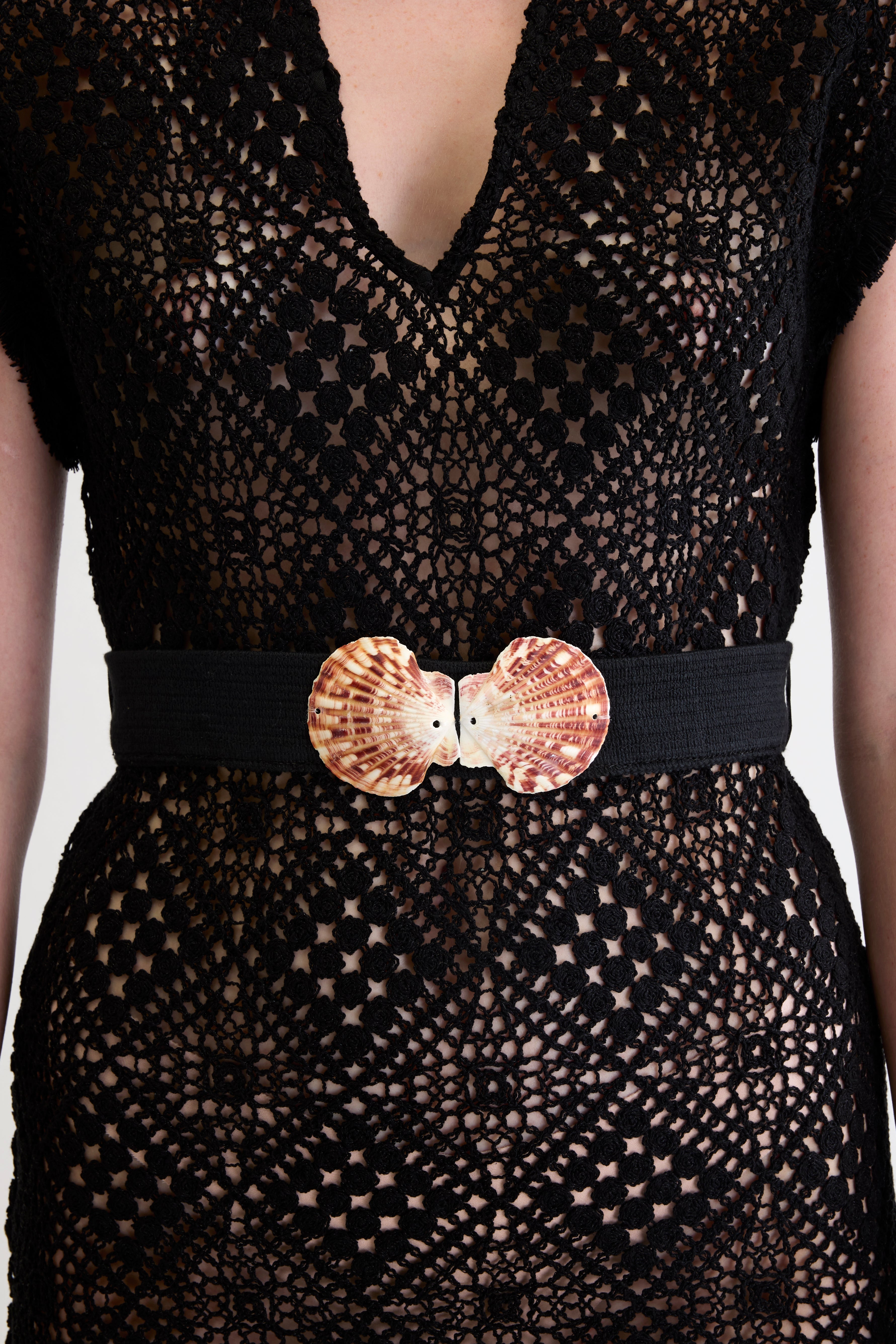 SHELL CROCHET MINI DRESS