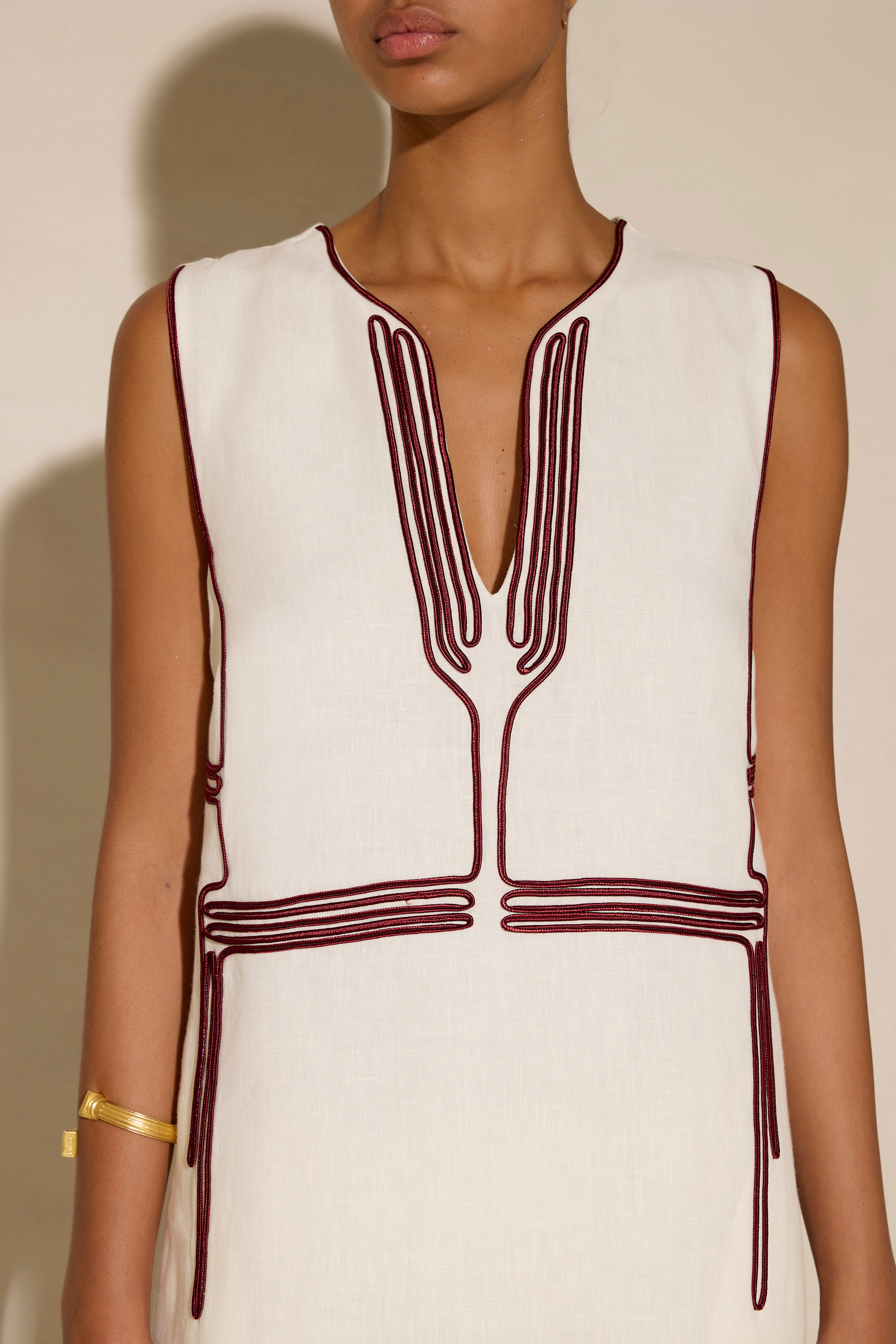 ATHENA CORD EMBROIDERED MINI KAFTAN