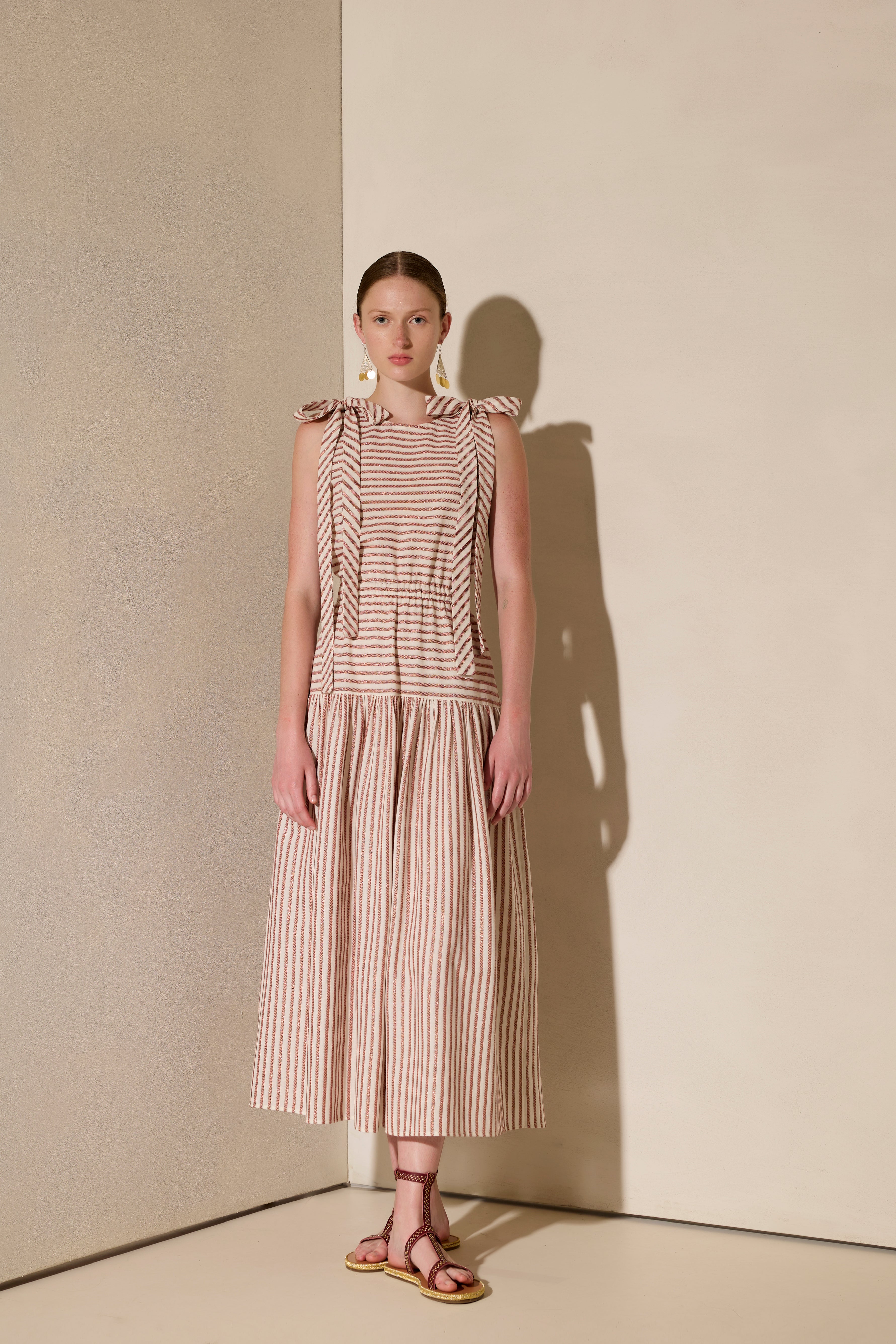 RIVIERA CUTOUT GATHERED LONG DRESS