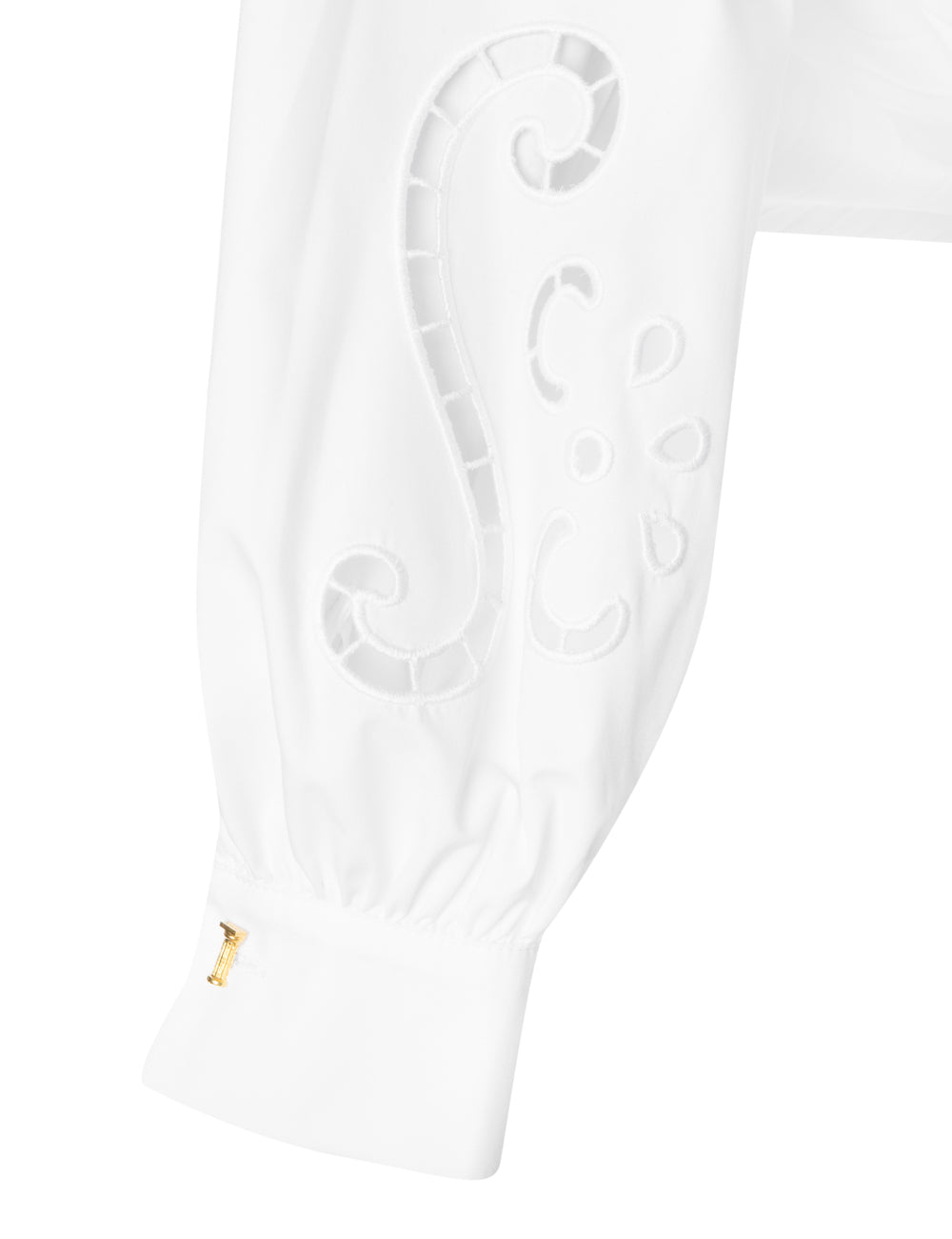 EUGENIA CUT-EMBROIDERED PLEATED SHIRT