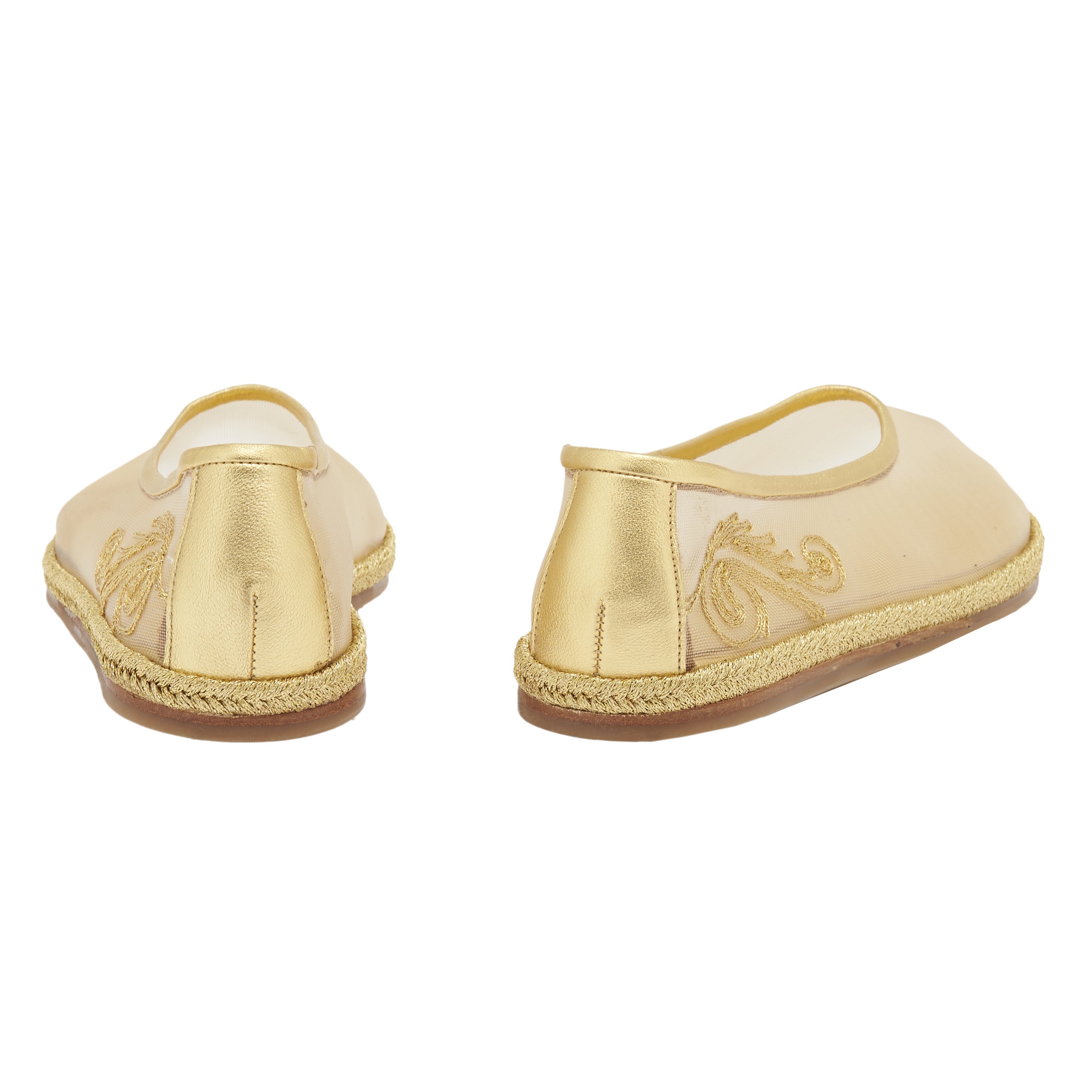 ARETI CORD EMBROIDERED BALLET FLATS