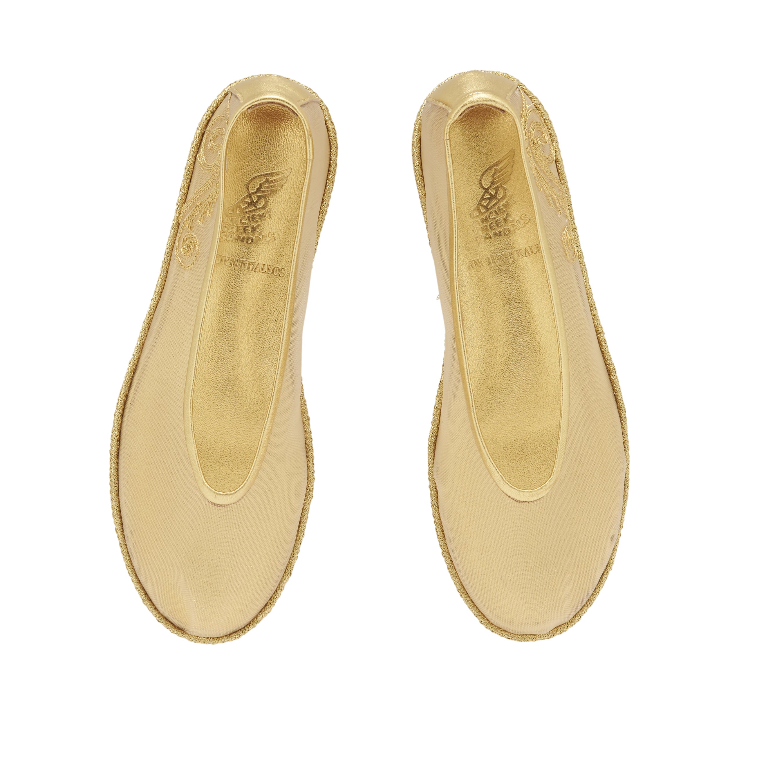 ARETI CORD EMBROIDERED BALLET FLATS