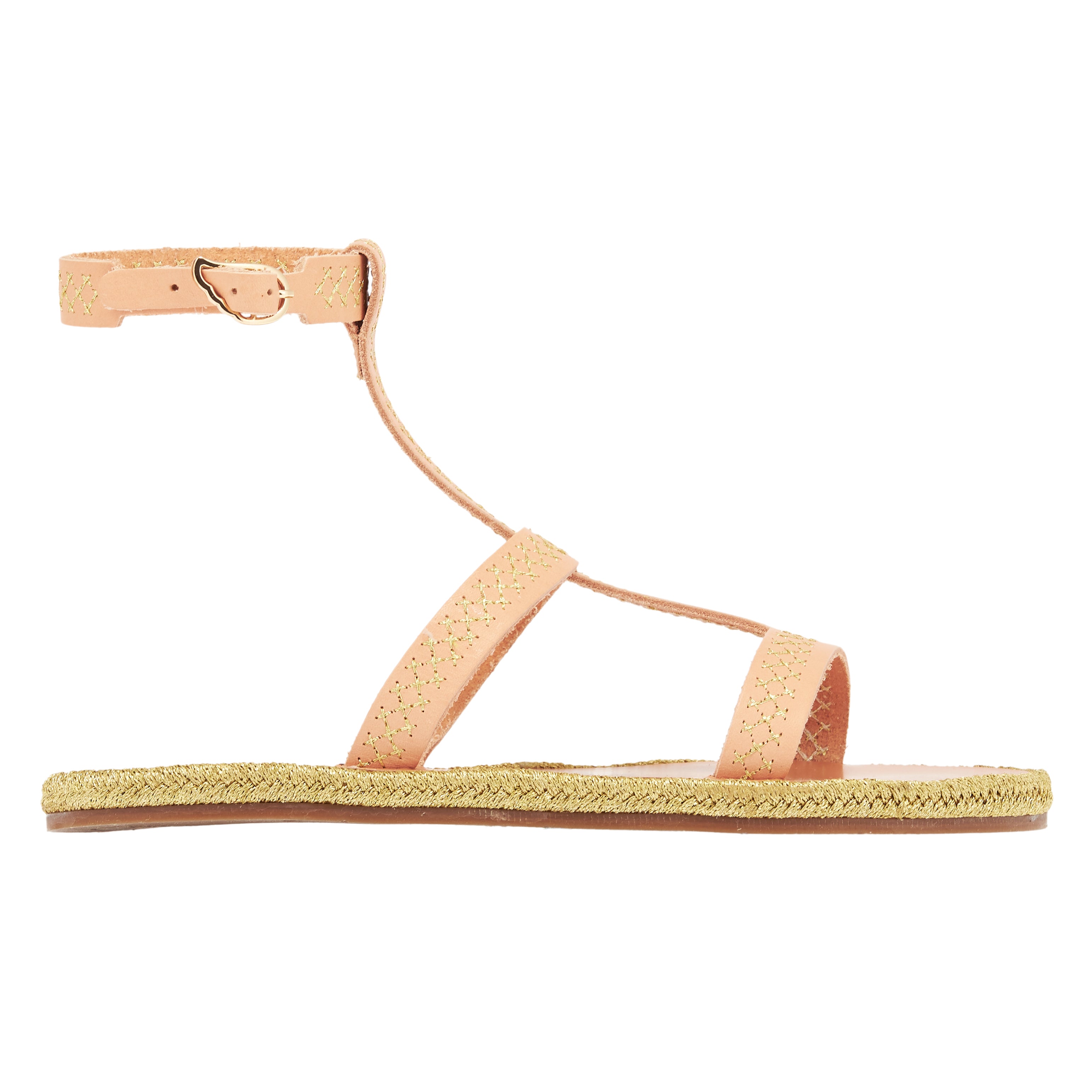 PENELOPE CROSS STITCH LEATHER ESPADRILLE SANDALS