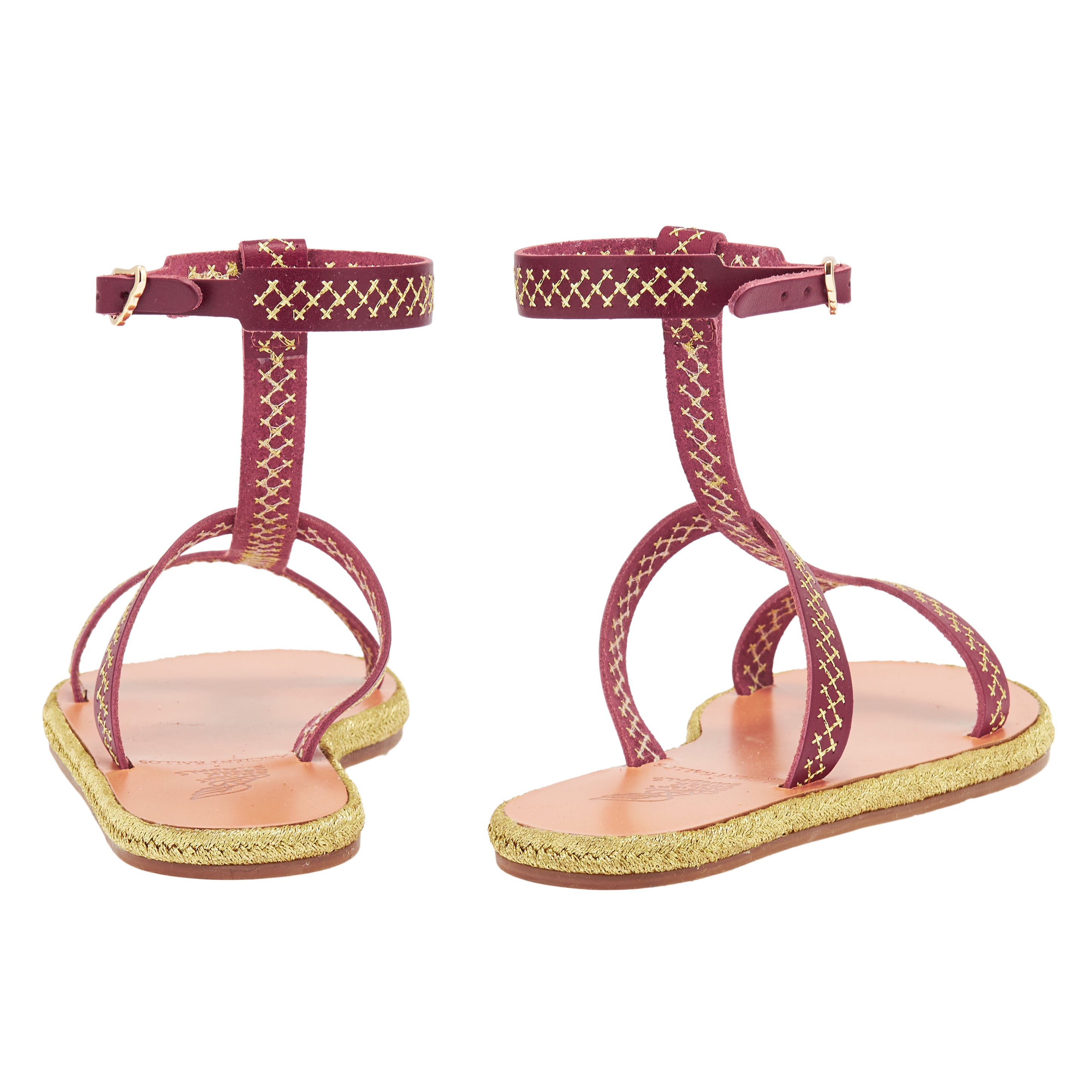 PENELOPE CROSS STITCH LEATHER ESPADRILLE SANDALS