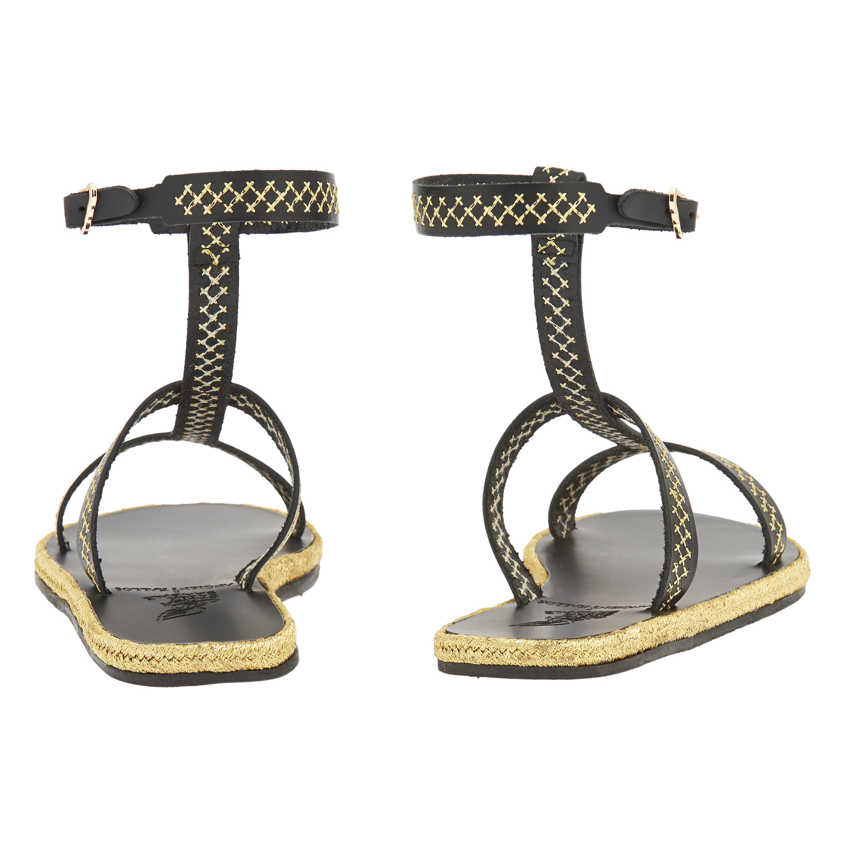 PENELOPE CROSS STITCH LEATHER ESPADRILLE SANDALS