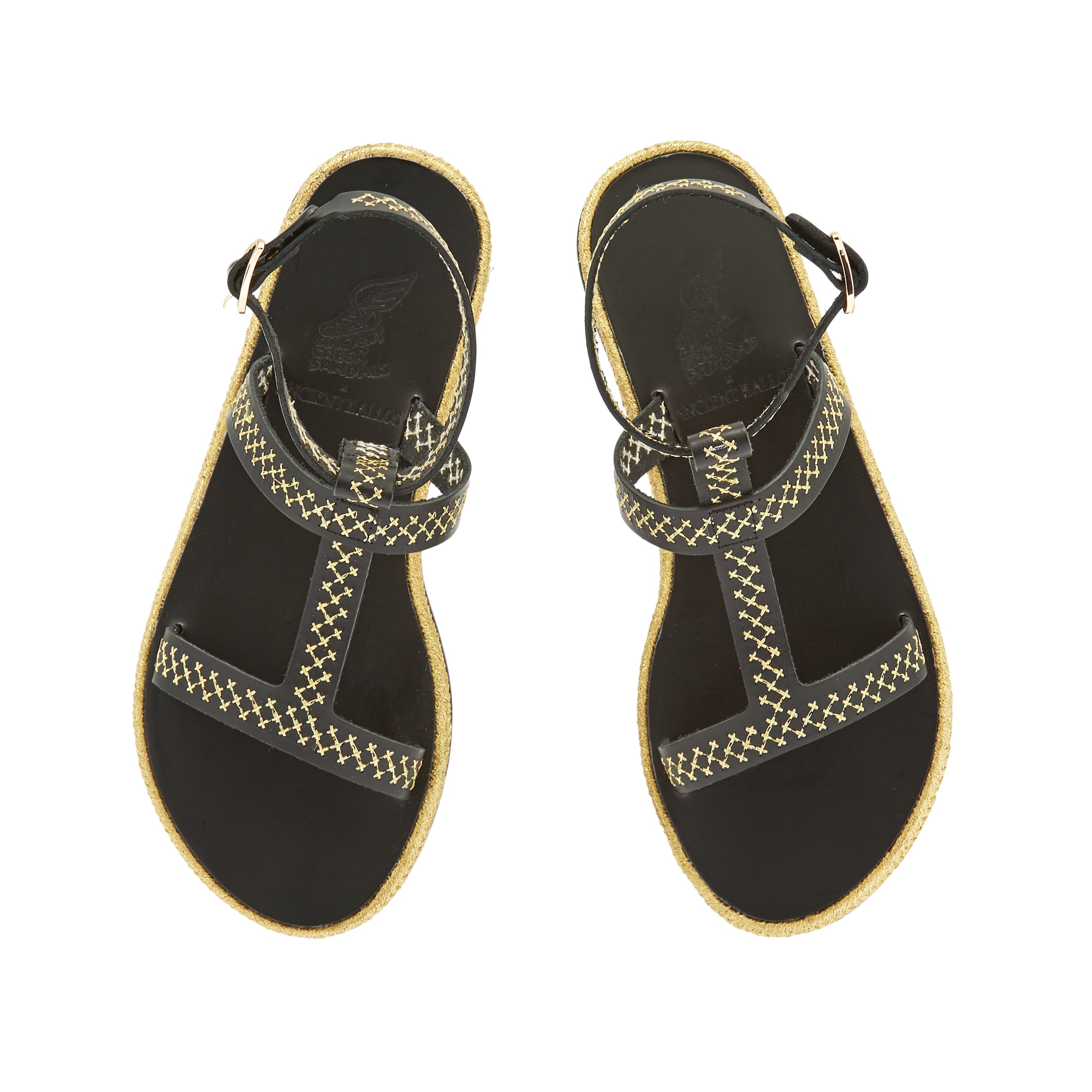 PENELOPE CROSS STITCH LEATHER ESPADRILLE SANDALS
