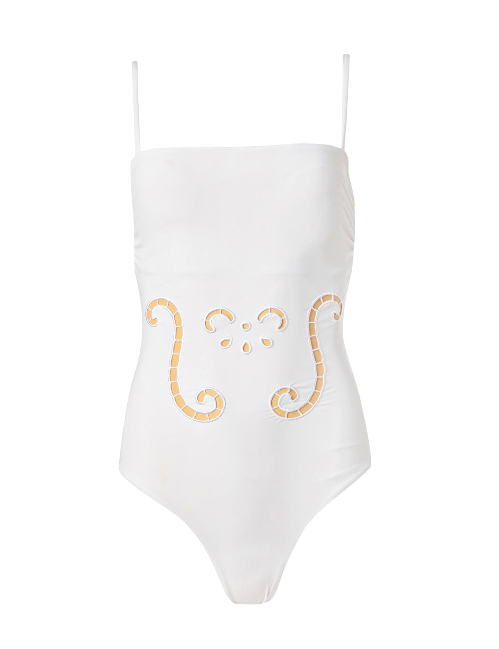 IPHIGENIA CUT EMBROIDERED SWIMUSIT WHITE