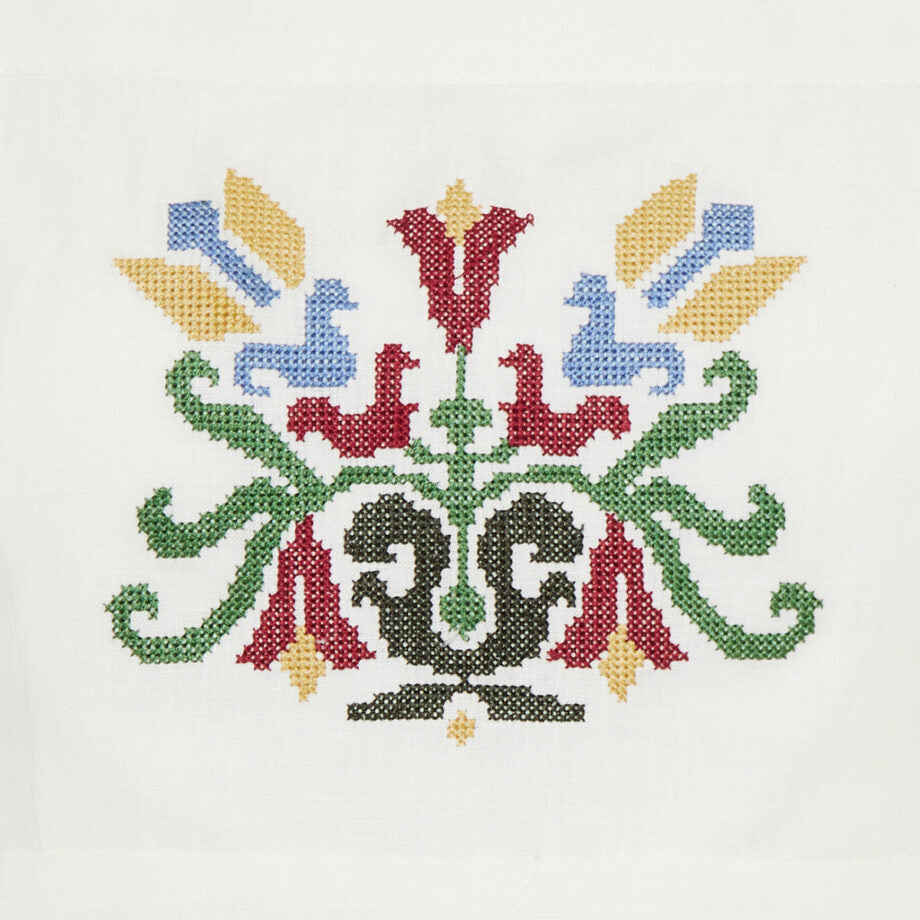 ANCIENT KALLOS X ΛΟΥΙΖΑ - FLOWERS EMBROIDERED BACKLESS DRESS
