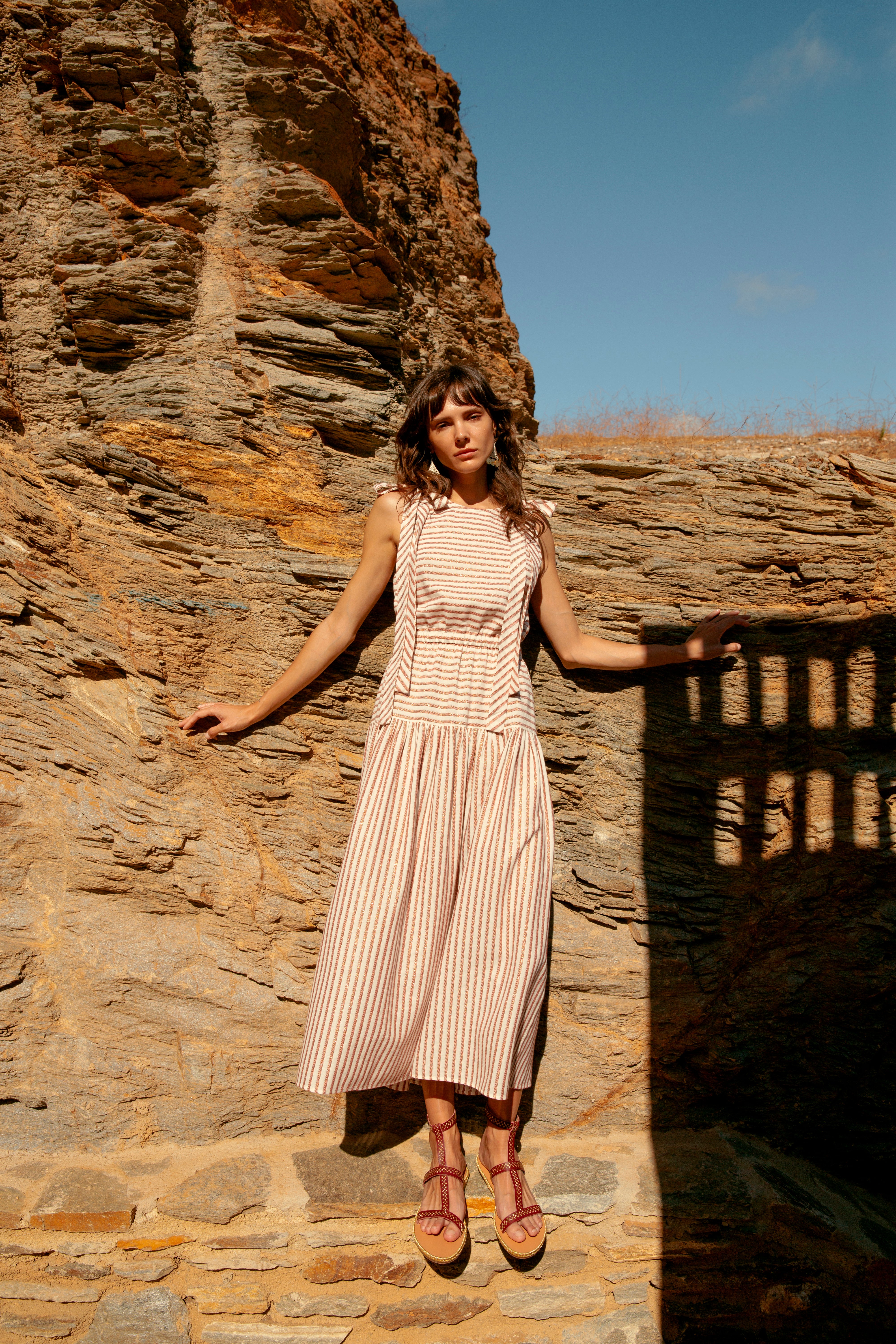 RIVIERA CUTOUT GATHERED LONG DRESS