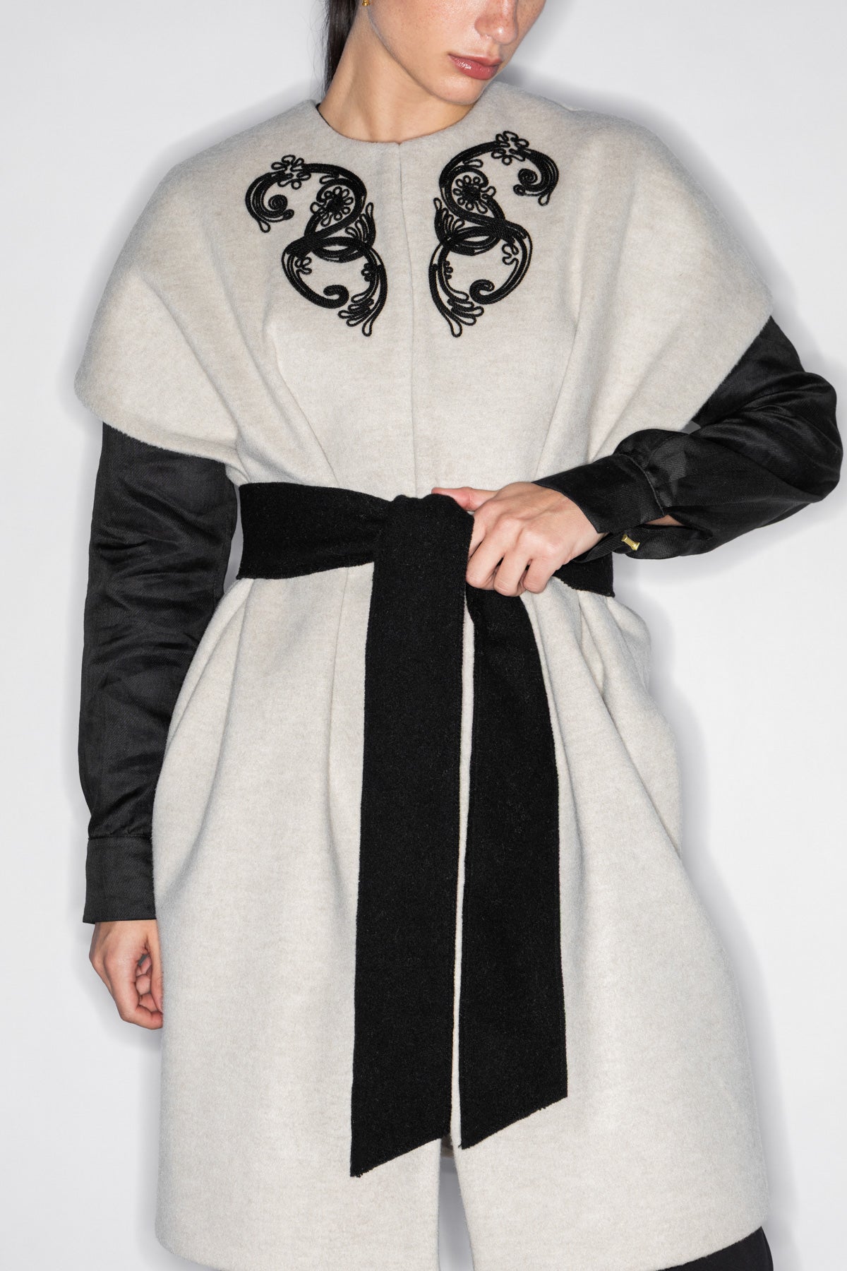 EDERA CORD EMBROIDERED BELTED VEST