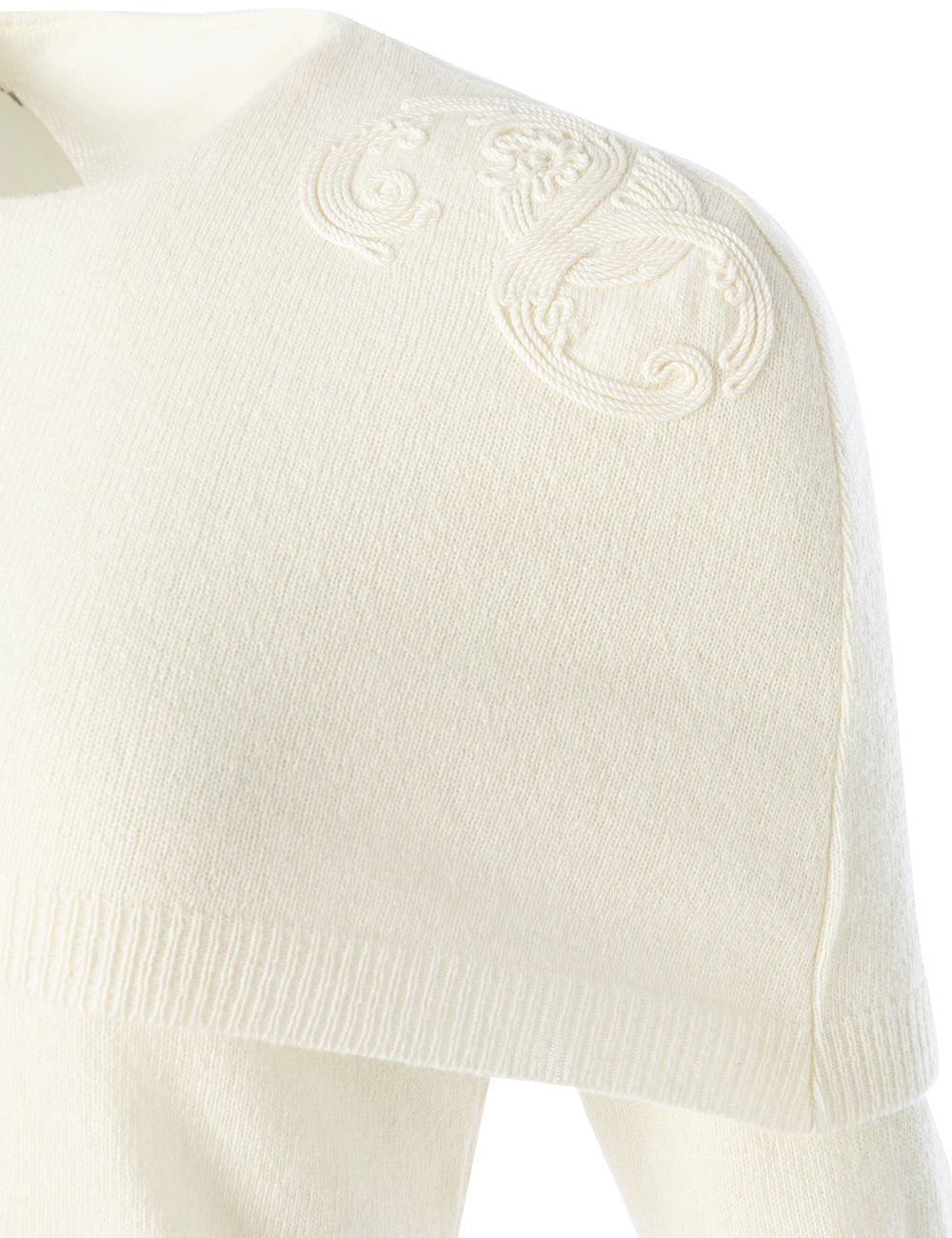 MYRRHA CORD EMBROIDERED CAPE SWEATER