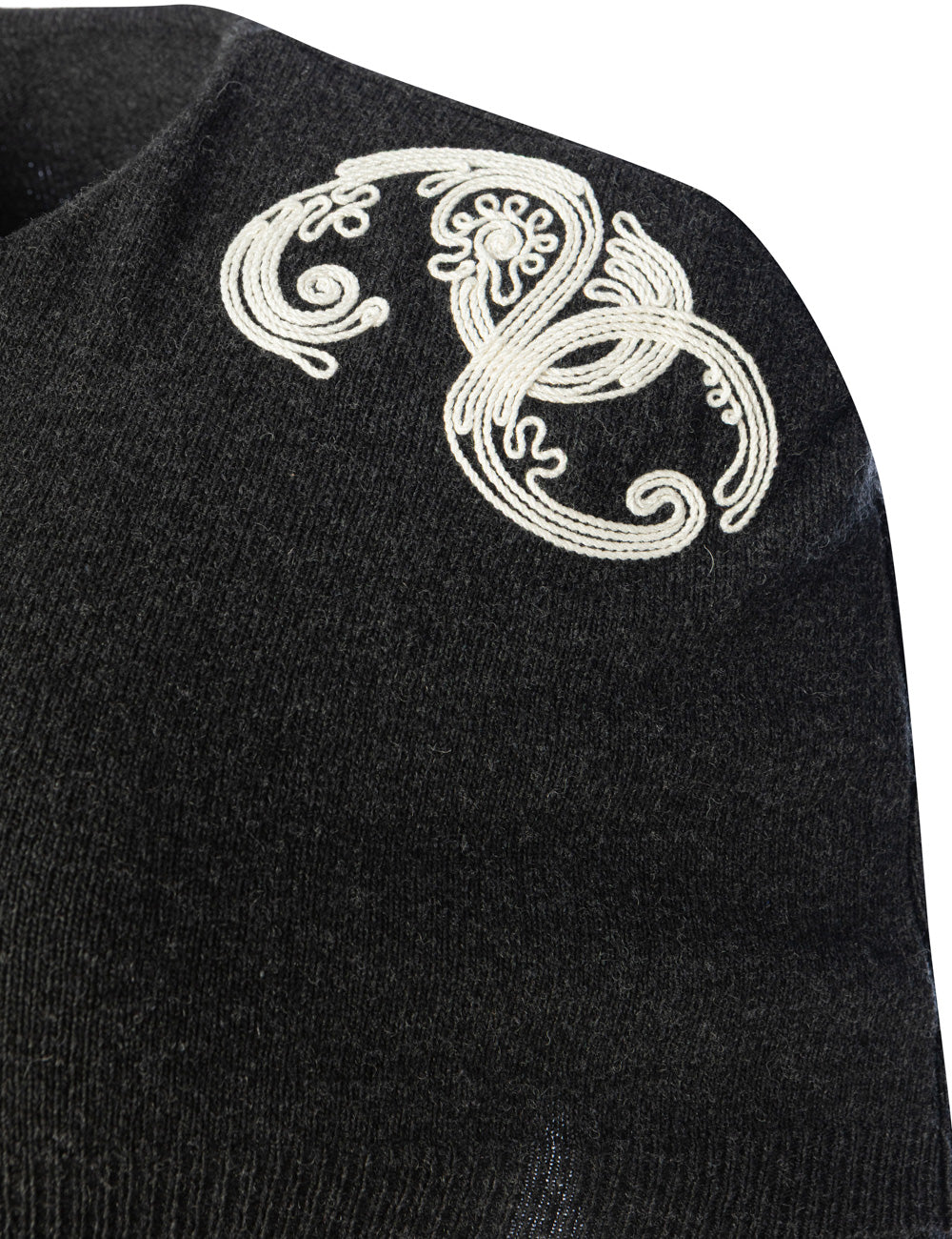 MYRRHA CORD EMBROIDERED CAPE SWEATER