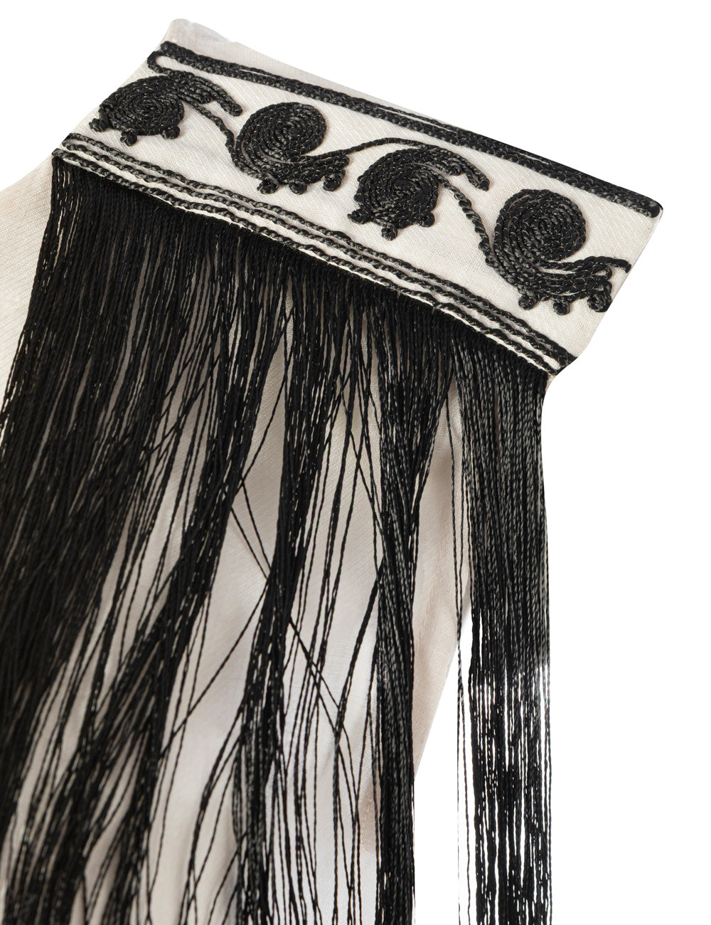 SPIRA FRINGED CORD EMBROIDERED TOP