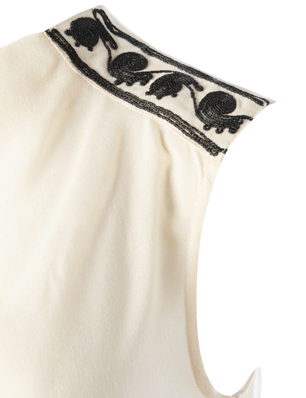 IOLE CORD EMBROIDERED DRAPED TOP