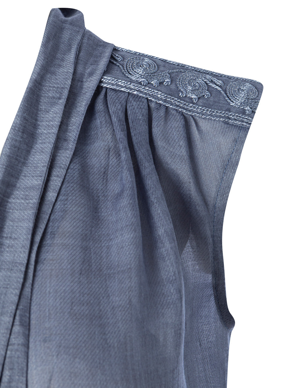 CALLIRRHOE CORD EMBROIDERED SCARF TOP