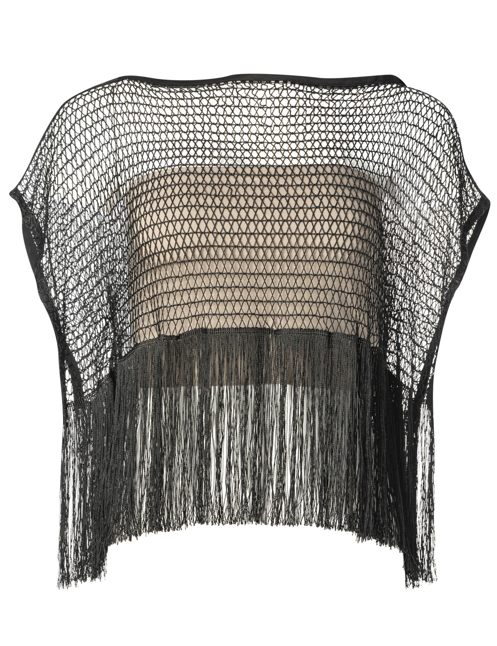 KROSSI NET FRINGED TOP