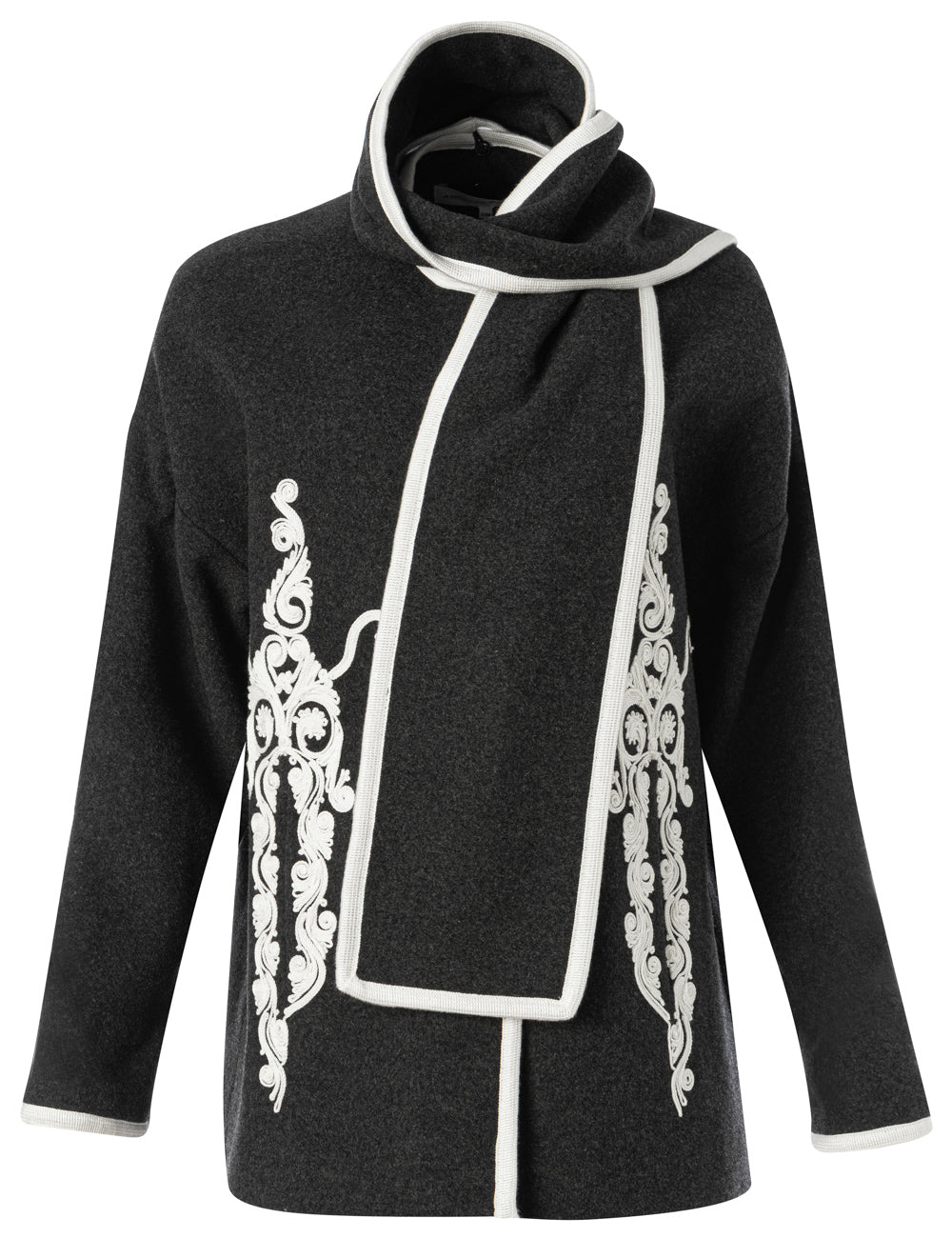 PHOEBE CORD EMBROIDERED SCARF JACKET