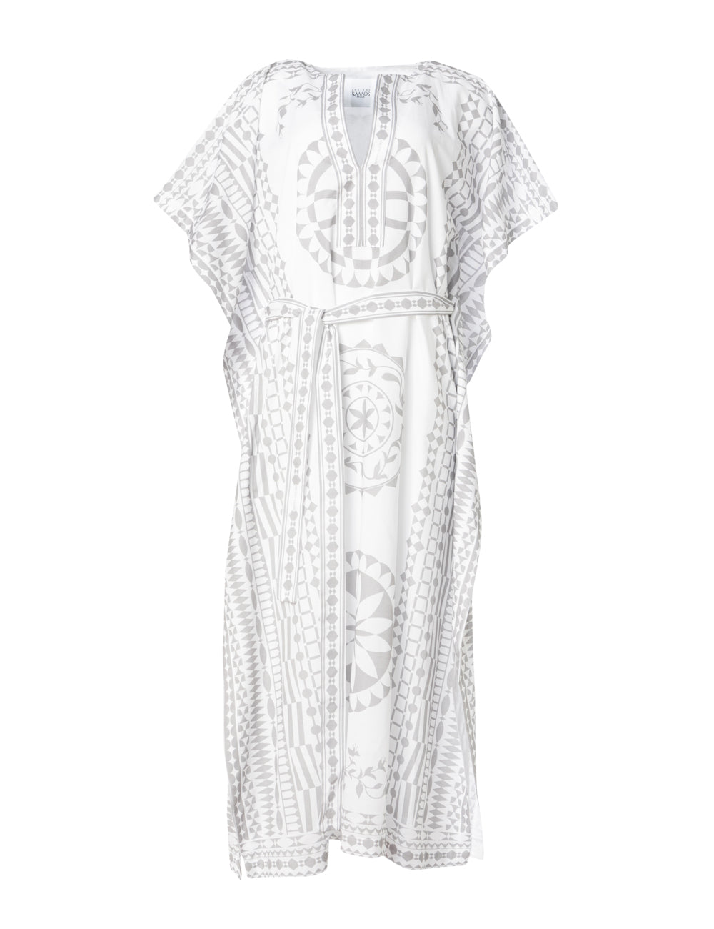 PYRGI PRINTED BELTED LONG KAFTAN