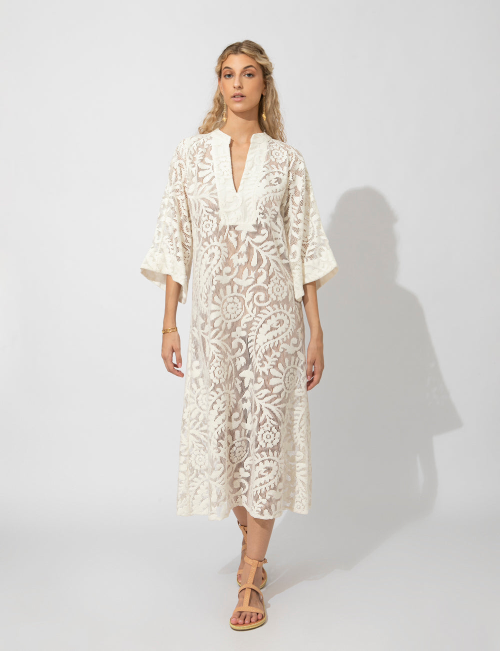 CALLISTO LACE LONG KAFTAN - WEB EXCLUSIVE