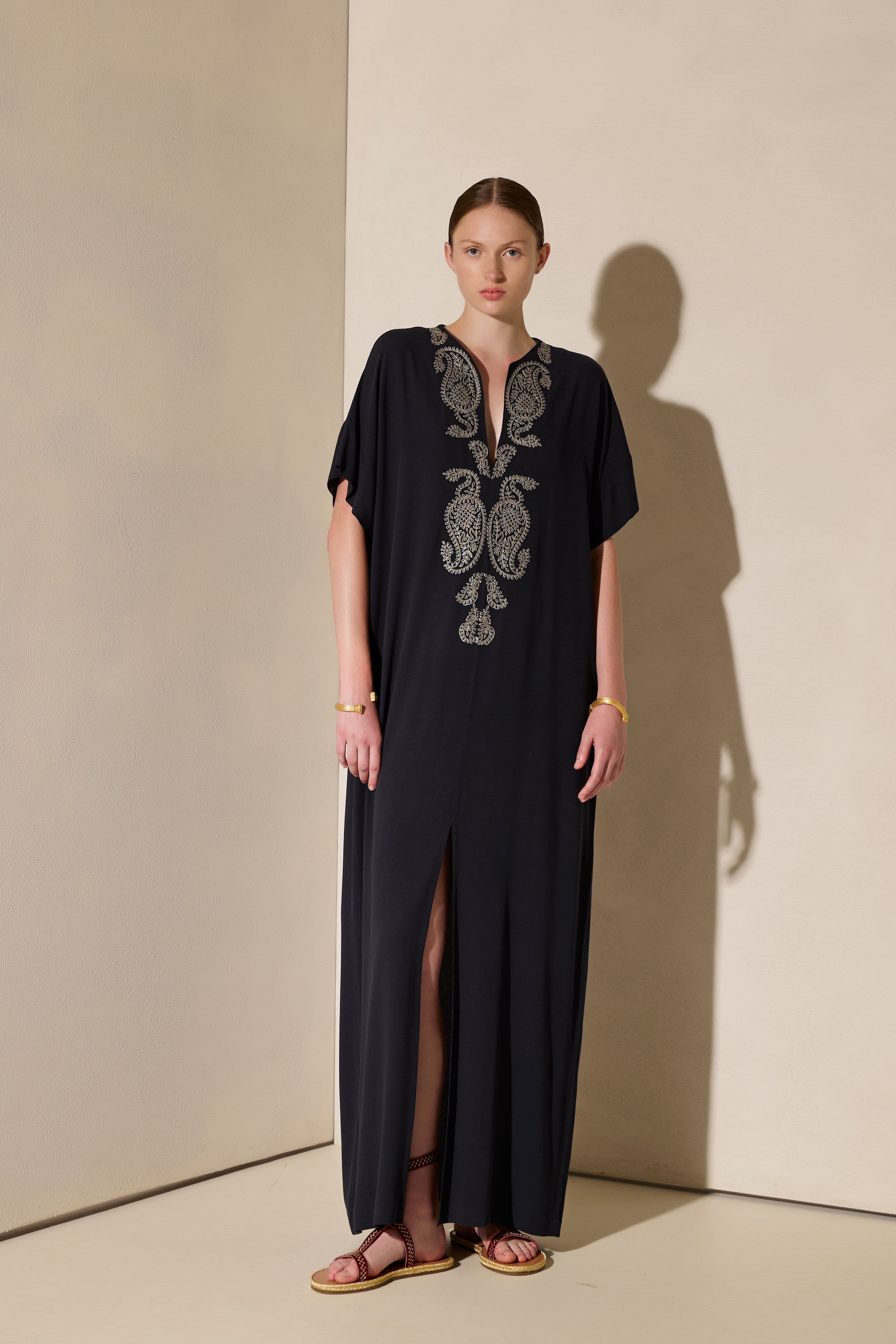 LAHOUR EMBROIDERED LONG KAFTAN