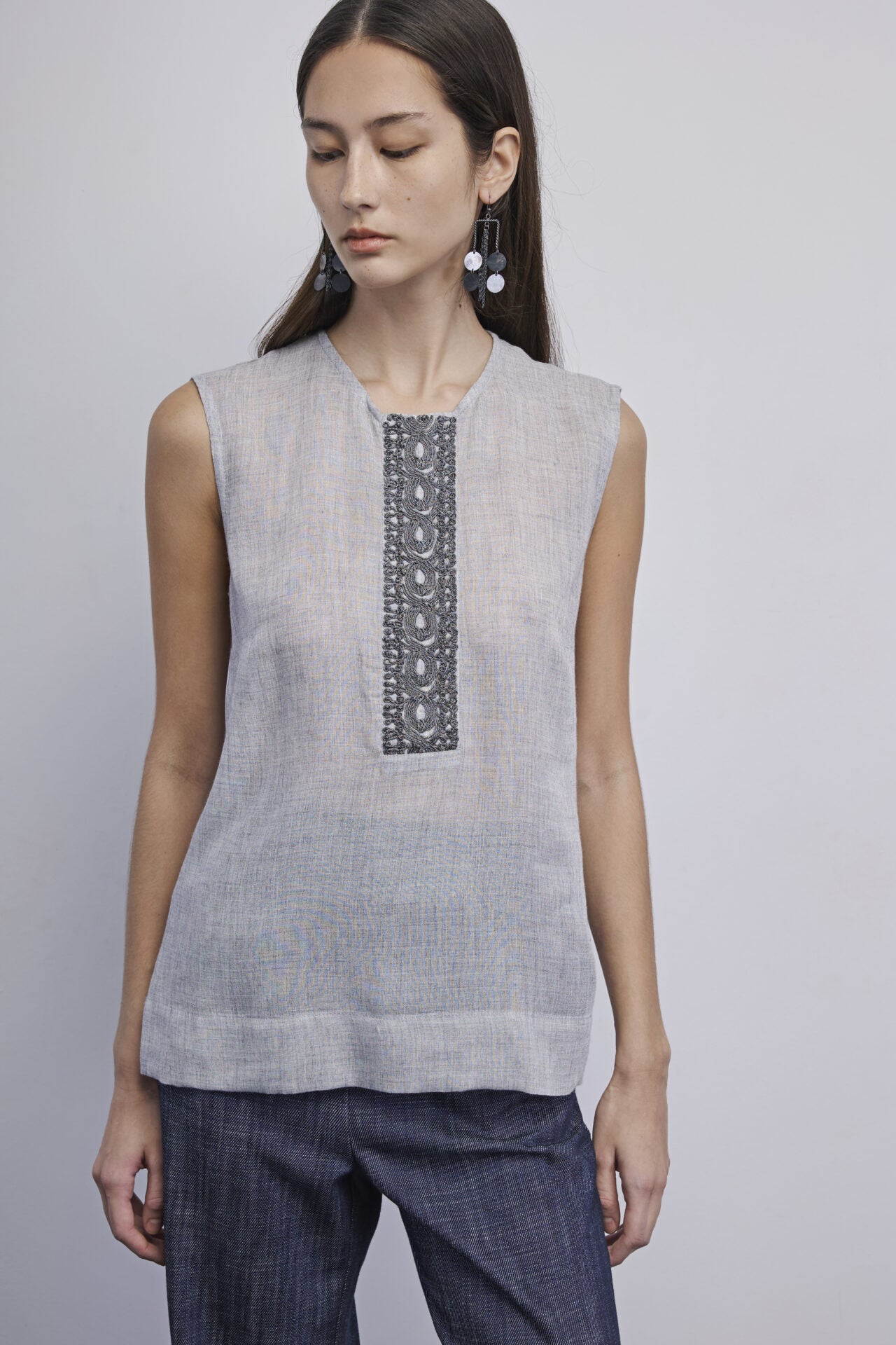 AMALIA WOOL TOP GREY