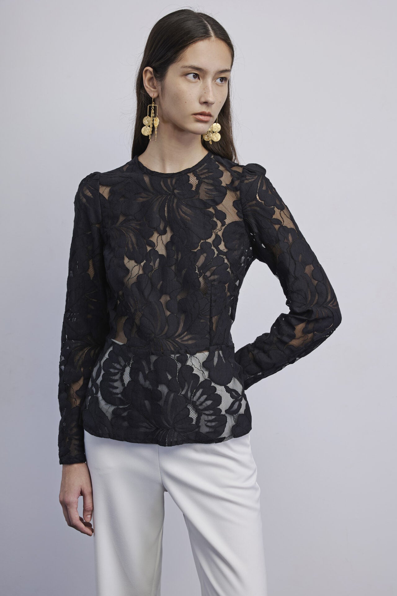 ARELIA LACE BLOUSE BLACK