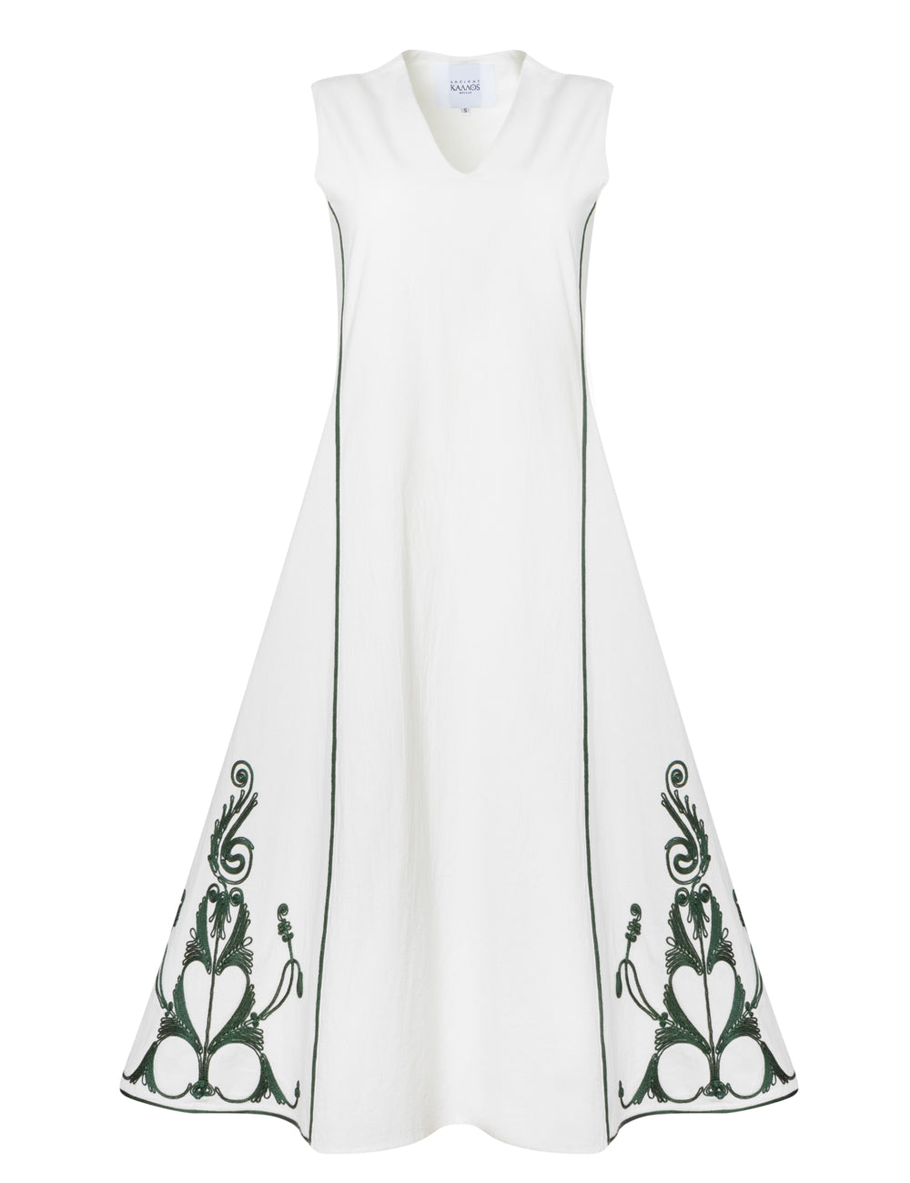 ARETI CORD EMBROIDERED MIDI DRESS