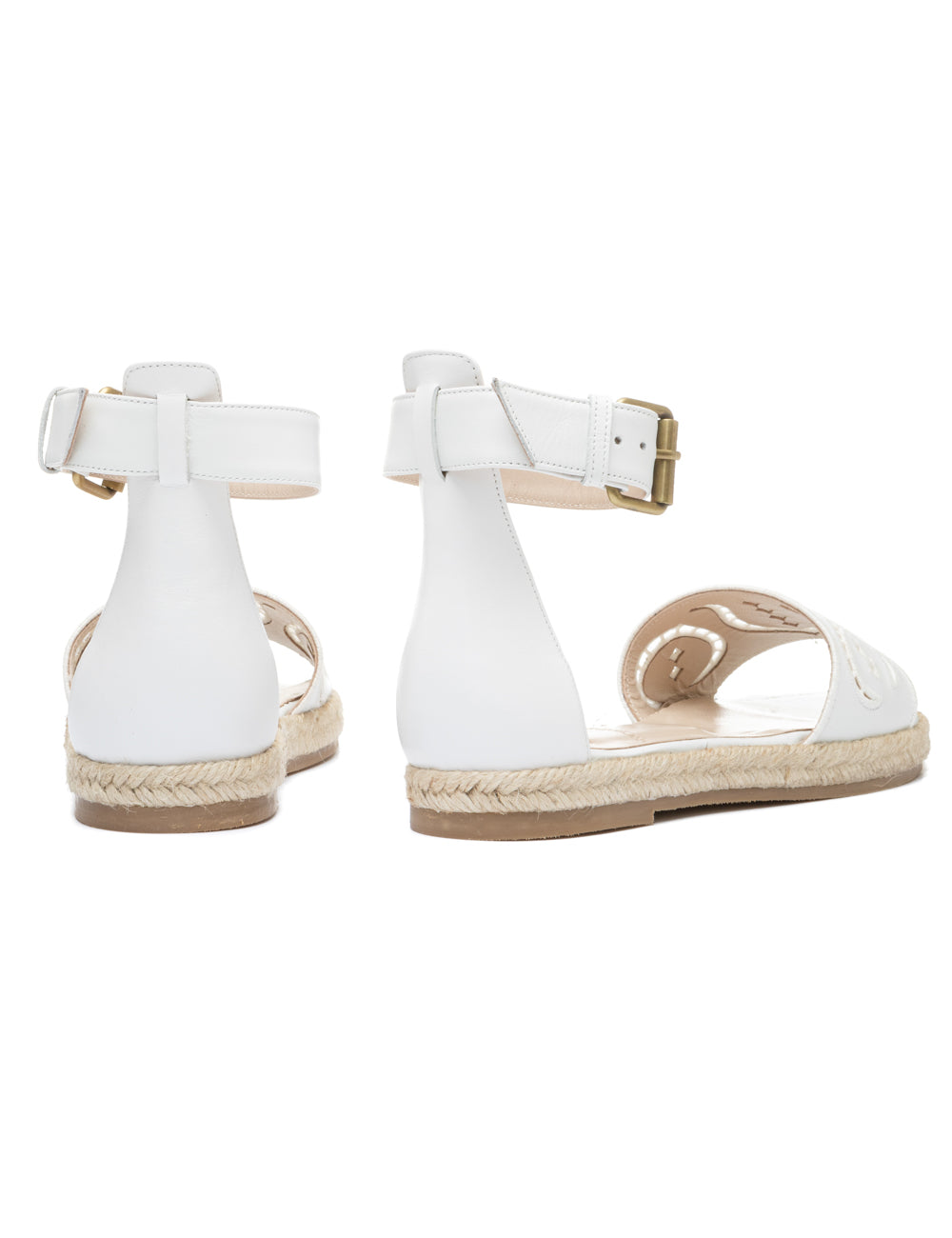 IPHIGENIA CUT EMBROIDERED LEATHER ESPADRILLE SANDALS