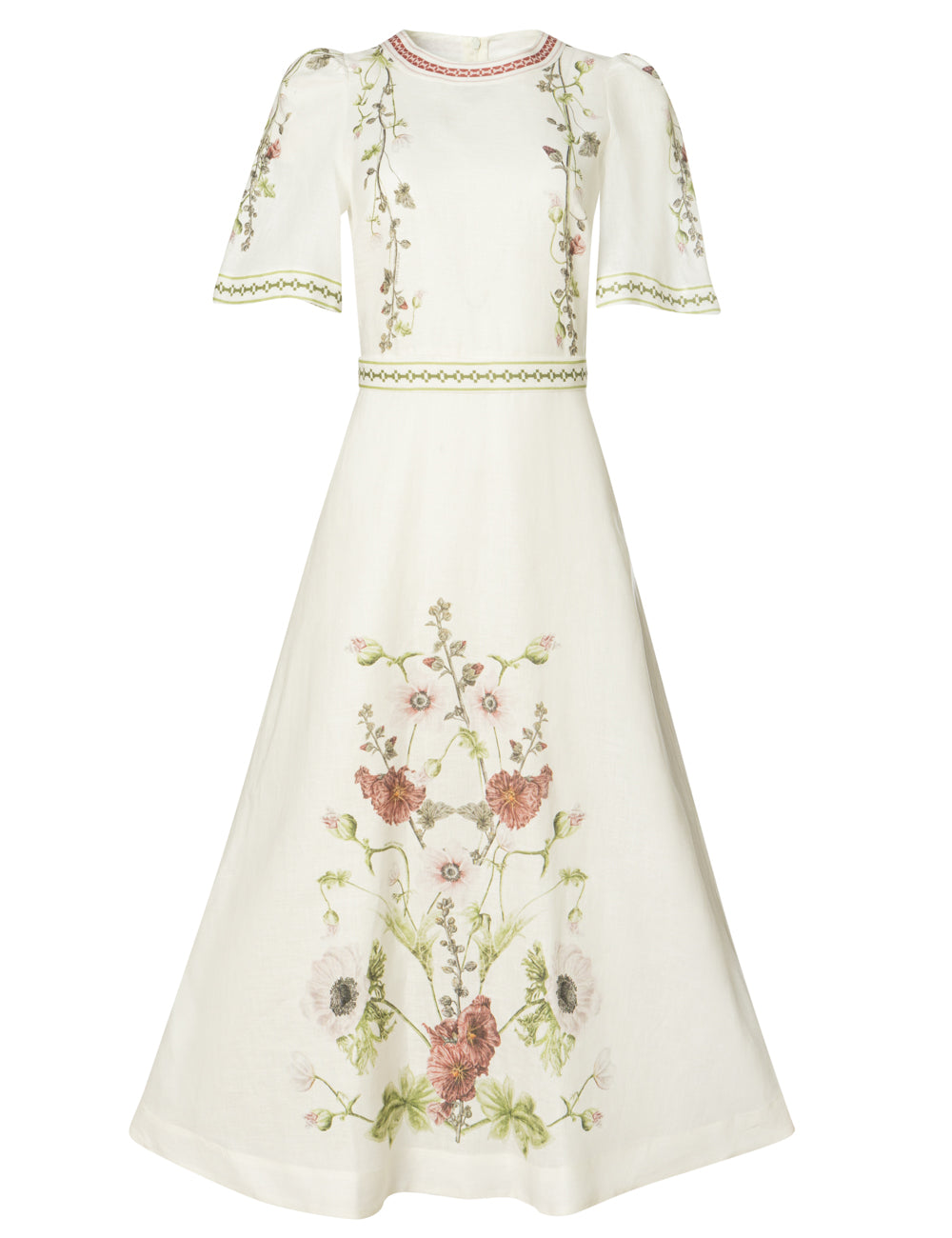 WILD FLOWERS LONG DRESS WITH PUFF SLEEVES