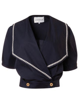 Navy blue - white