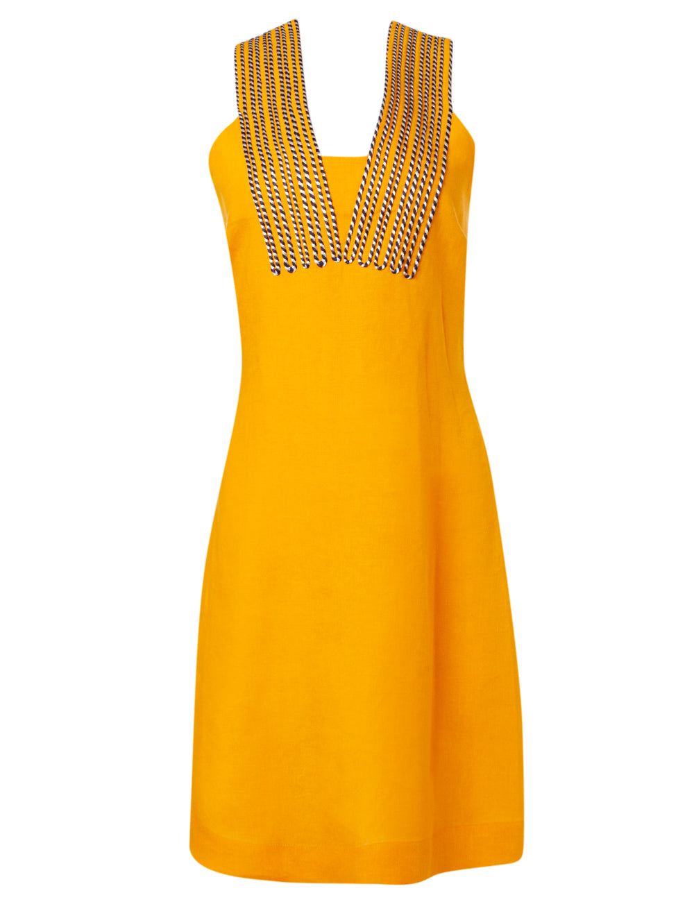 ARIADNI CORD EMBROIDERED LINEN MINI DRESS