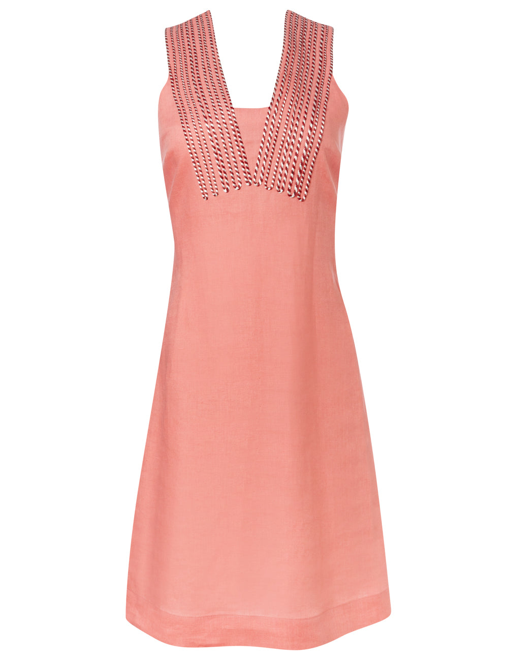 ARIADNI CORD EMBROIDERED LINEN MINI DRESS ARIADNI CORD EMBROIDERED LINEN MINI DRESS