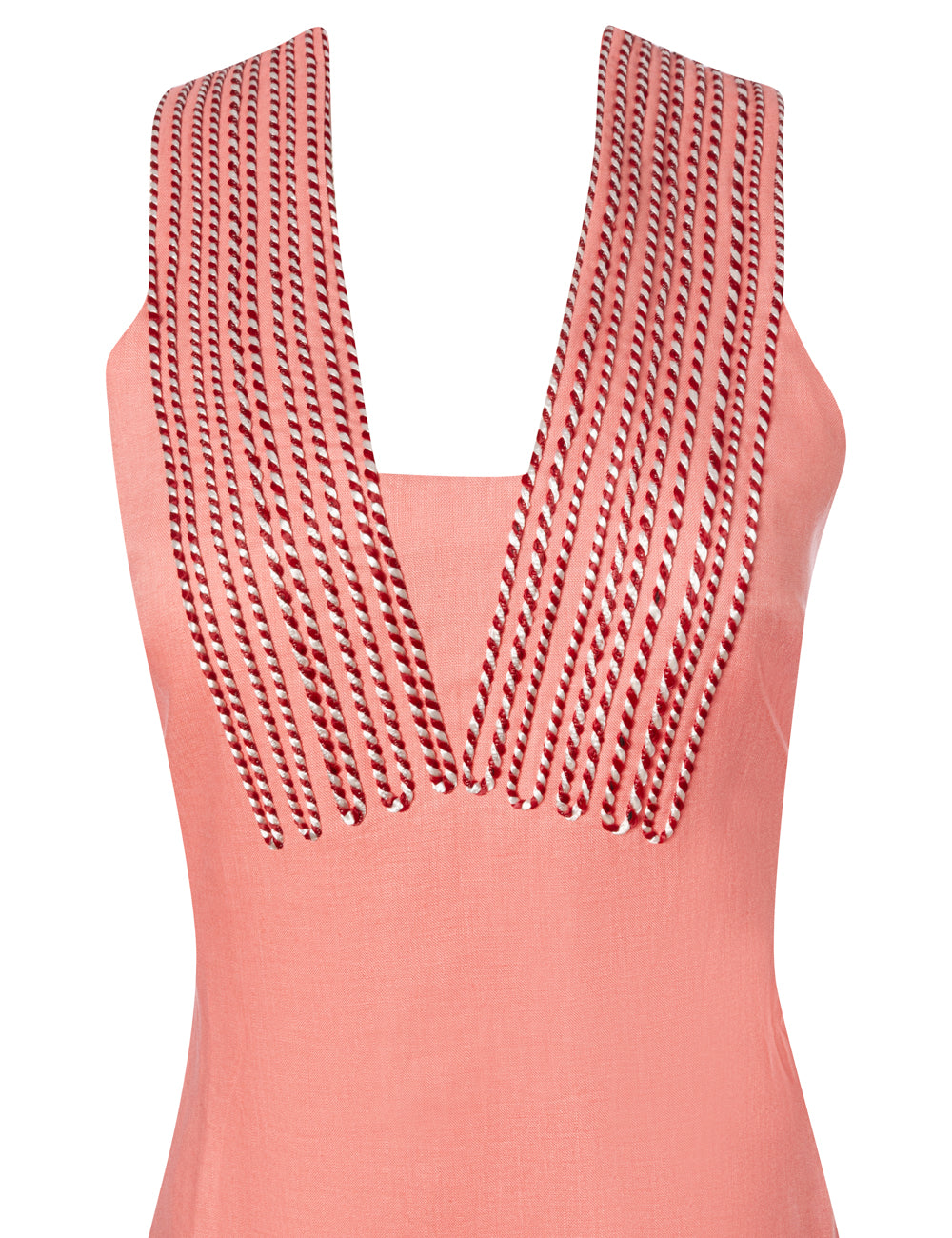 ARIADNI CORD EMBROIDERED LINEN MINI DRESS