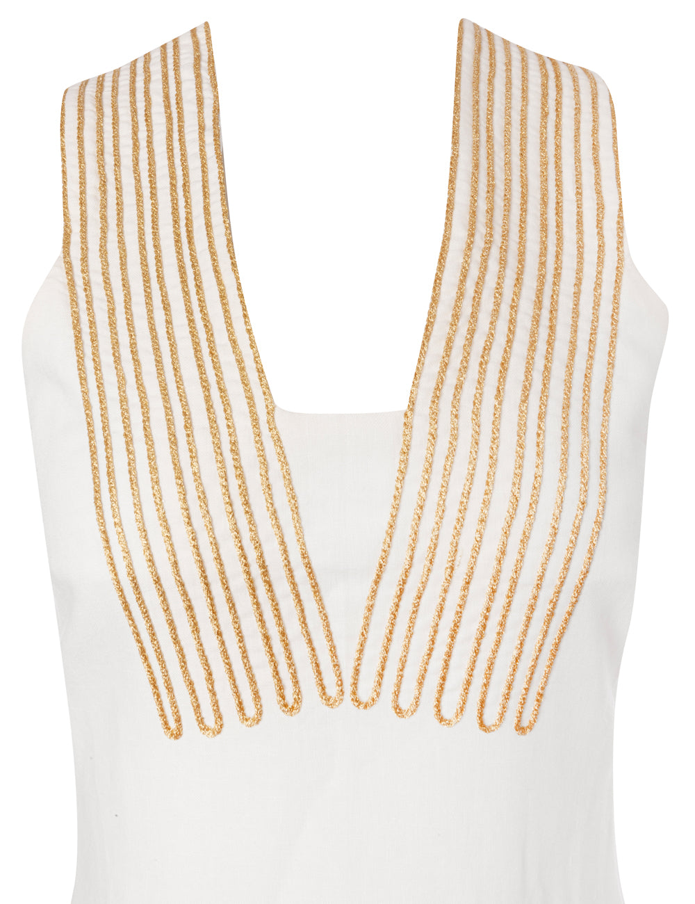 ARIADNI CORD EMBROIDERED LINEN MIDI DRESS