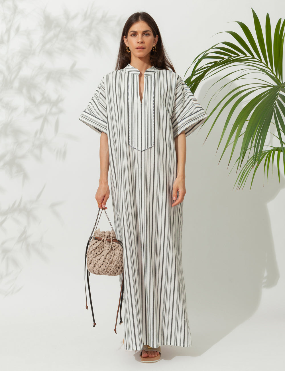 FAROS STRIPED LONG KAFTAN