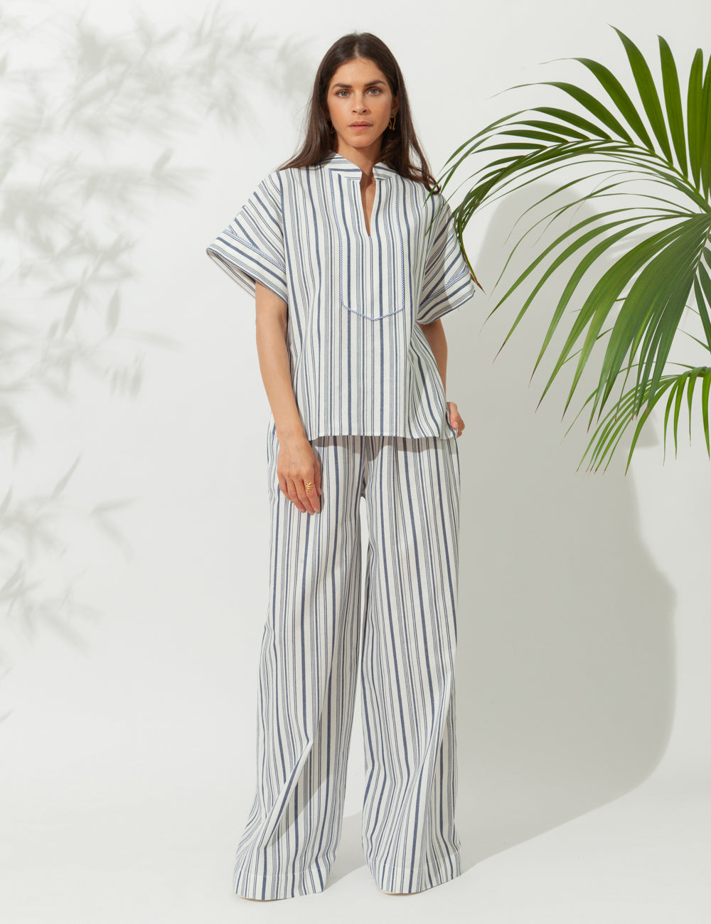 FAROS STRIPED TROUSERS WITH TASSELS