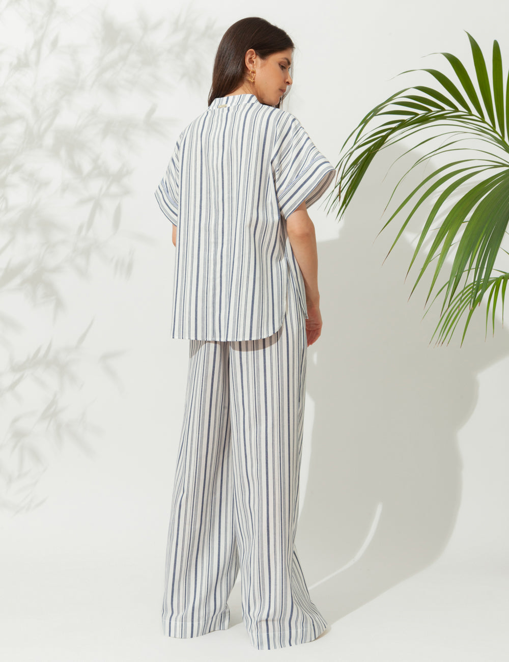 FAROS STRIPED TROUSERS WITH TASSELS