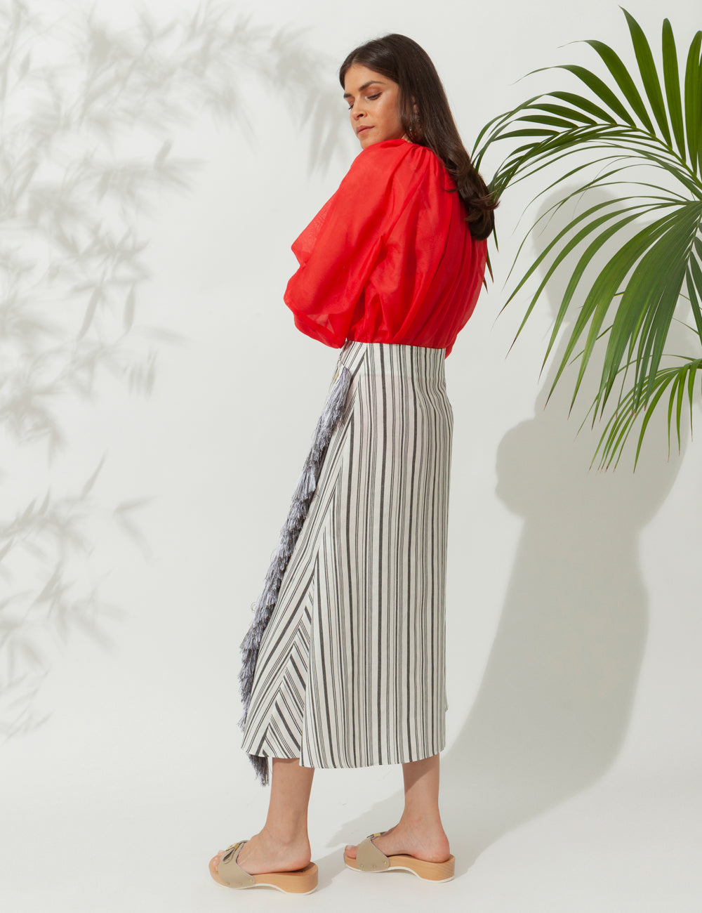 FAROS WRAP SKIRT WITH FRINGES