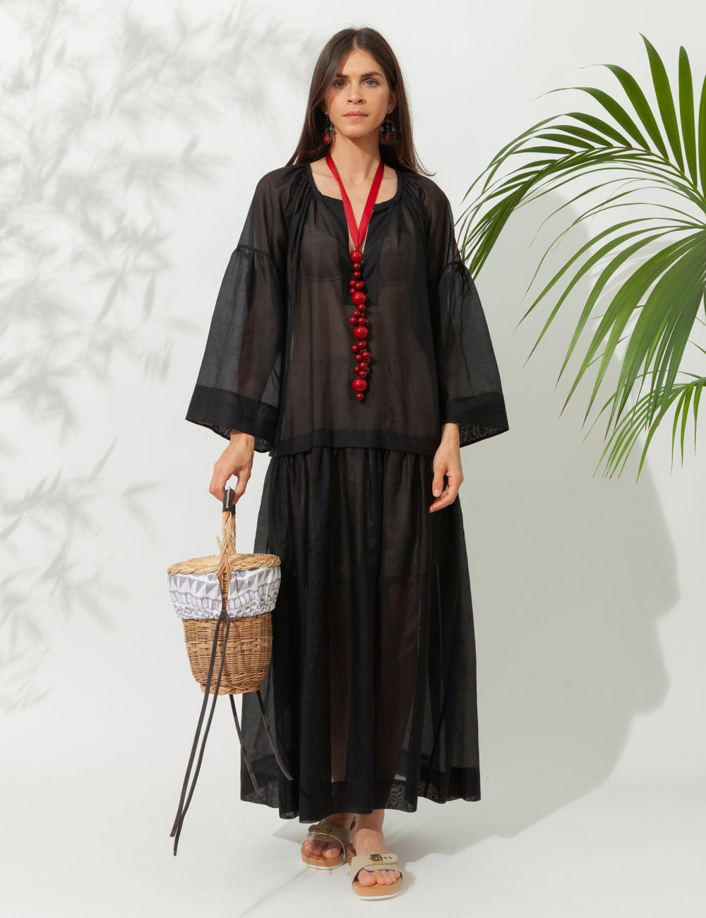 MESTA LONG KAFTAN WITH TASSELS