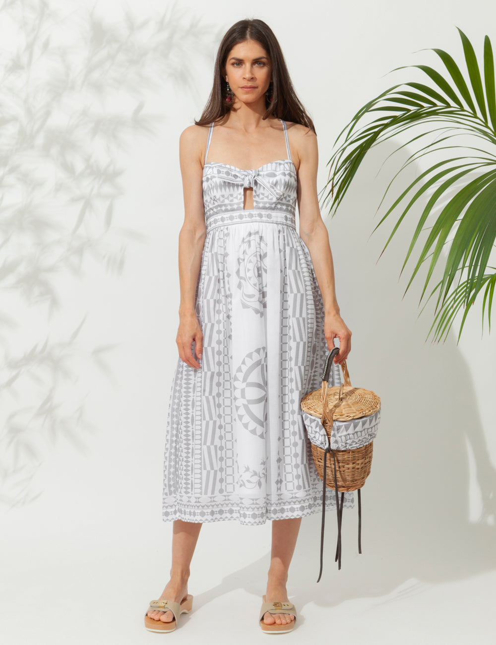 PYRGI PRINTED MIDI COCKTAIL DRESS