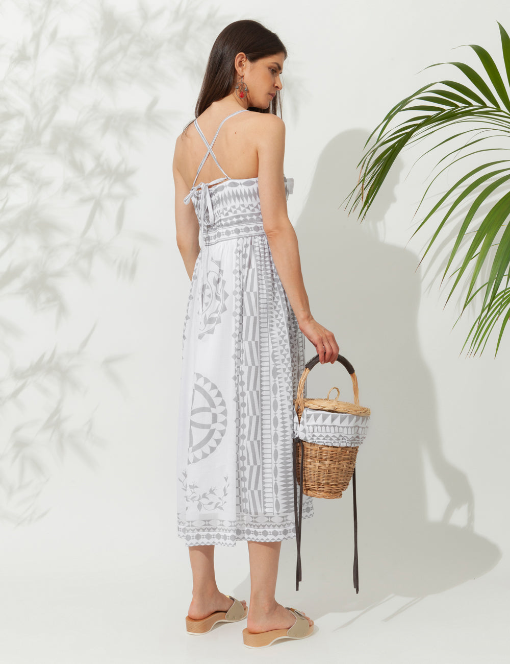 PYRGI PRINTED MIDI COCKTAIL DRESS