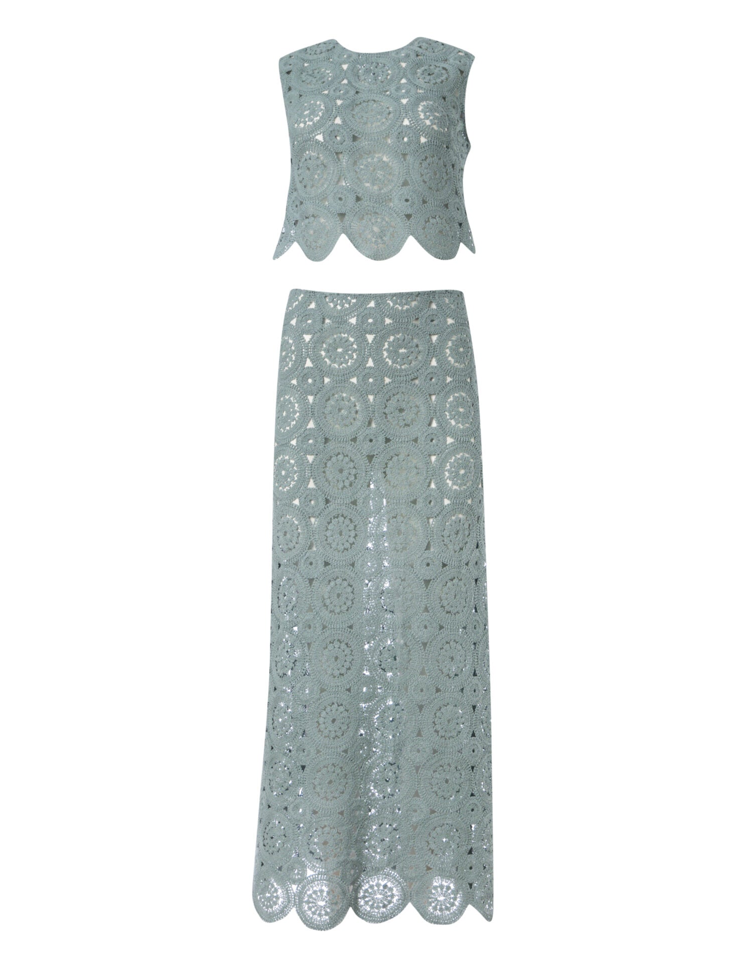 DIDO COTTON LACE SET OF TOP & SKIRT MINT