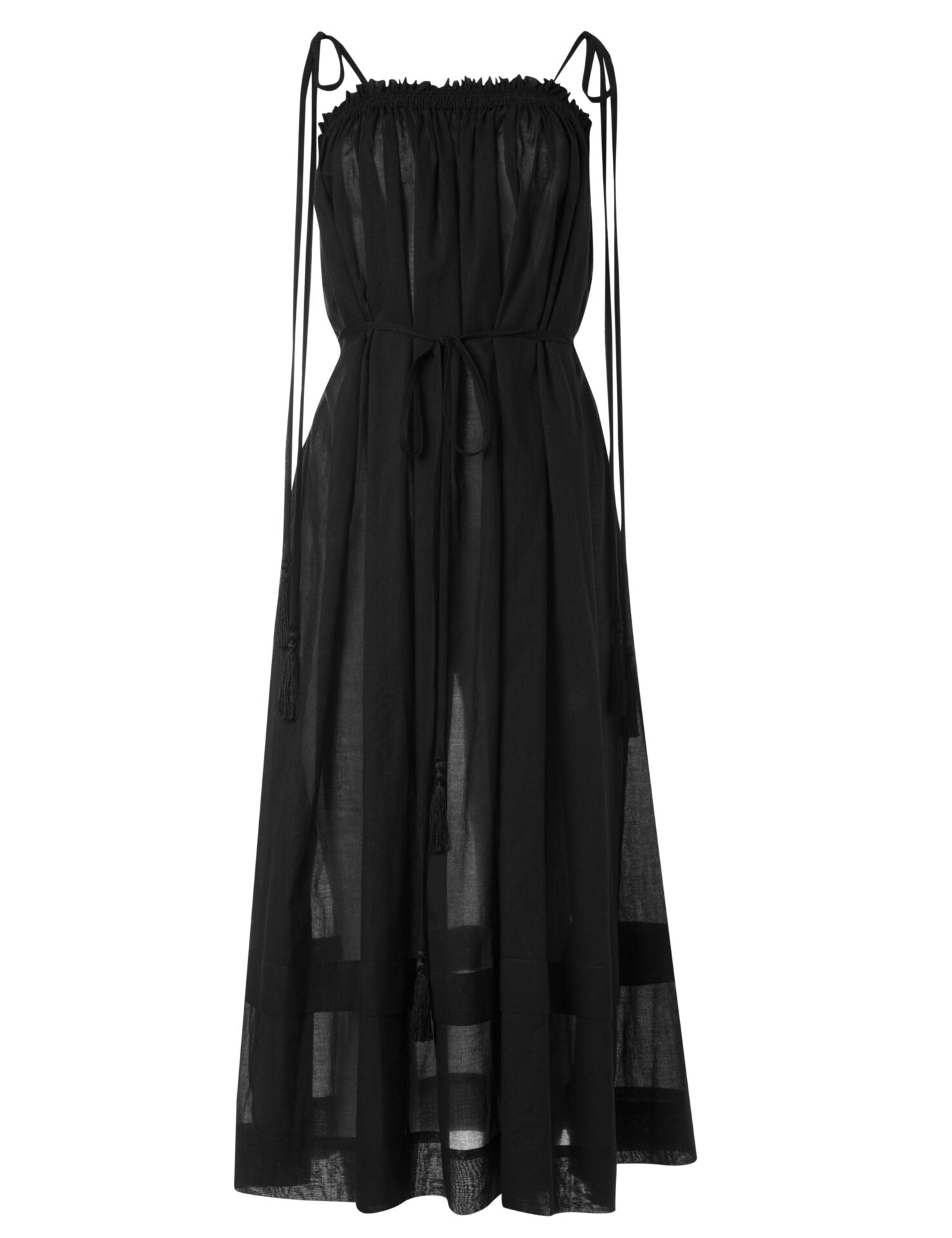 VIOLETA COTTON VOILE BEACH DRESS BLACK