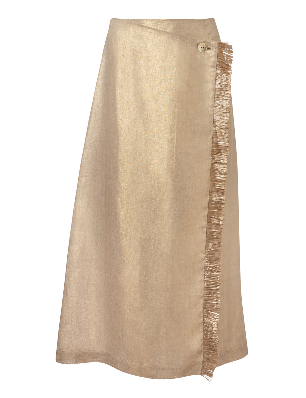 HELIOS GOLDEN WRAP SKIRT WITH FRINGES