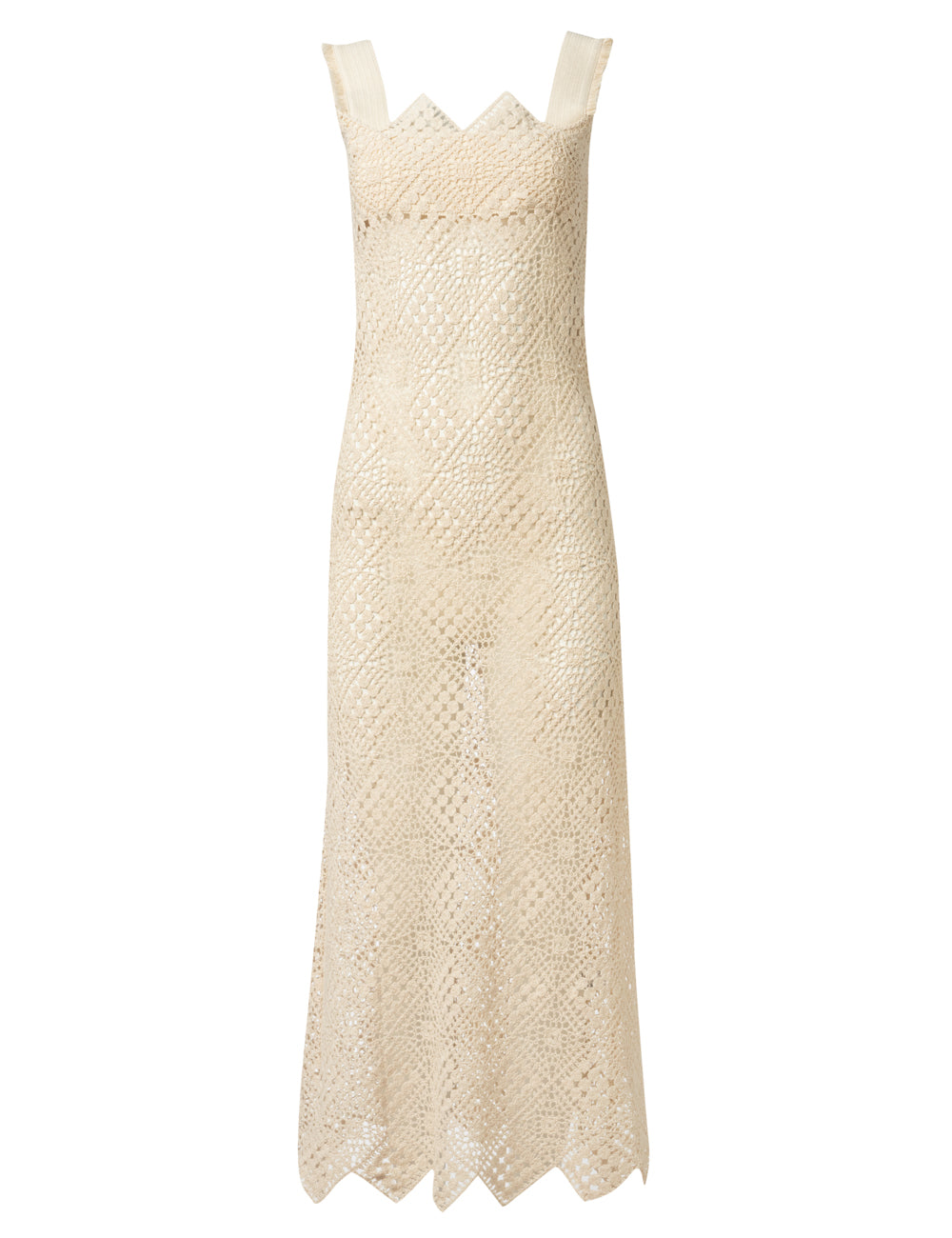 APHRODITE CROCHET MIDI DRESS SAND